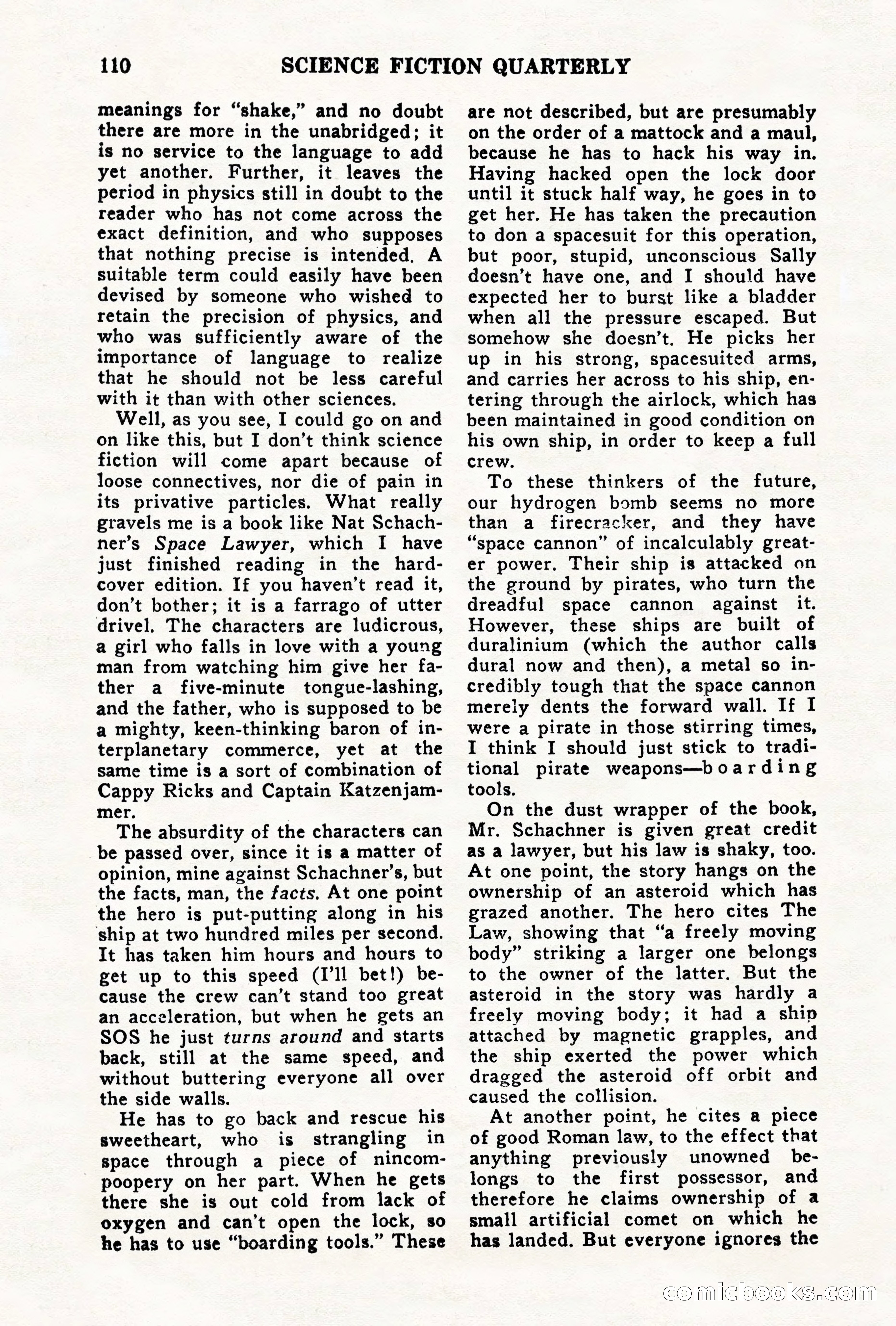 Science Fiction Quarterly, November 1957 — page 110 of 132