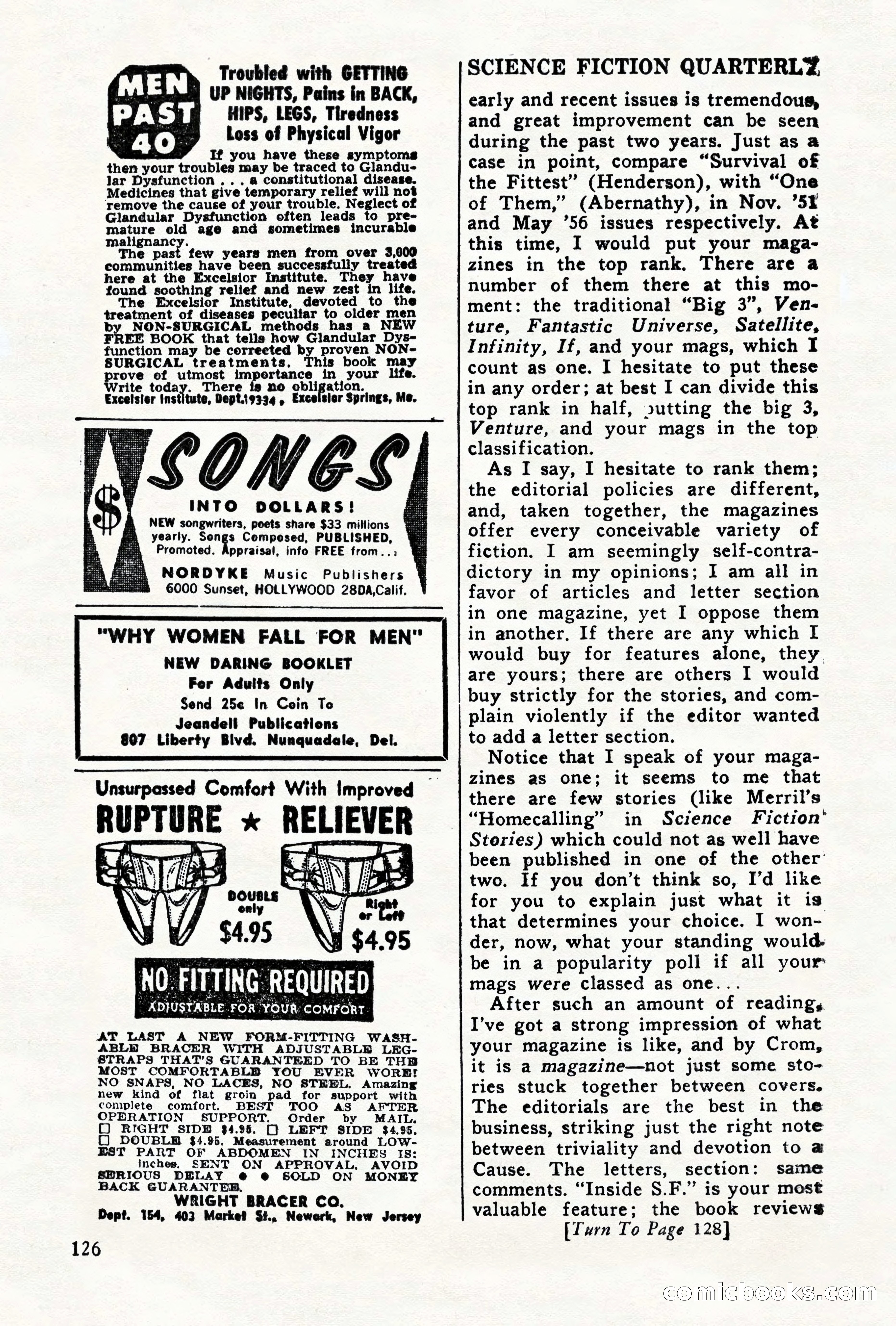 Science Fiction Quarterly, November 1957 — page 126 of 132
