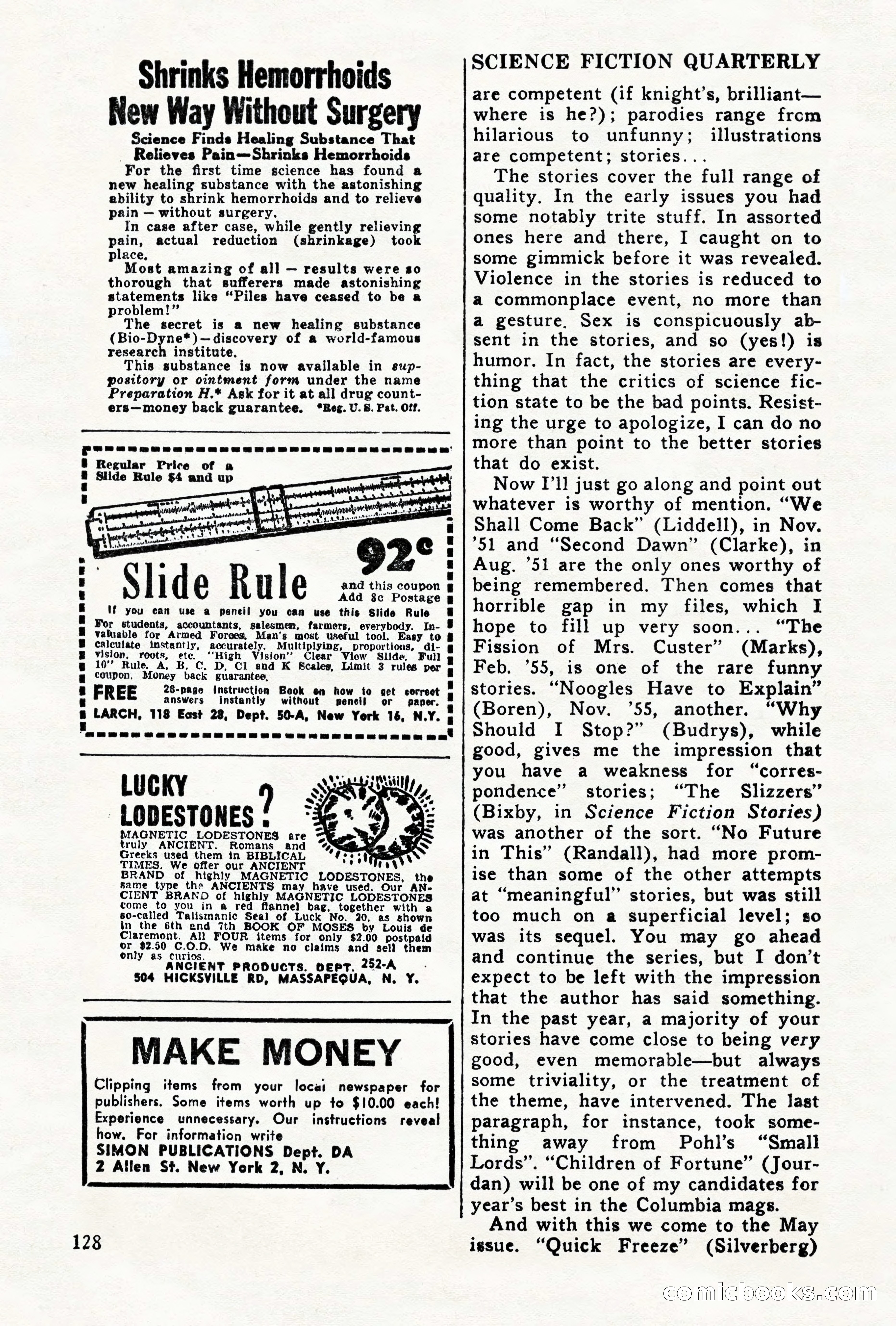 Science Fiction Quarterly, November 1957 — page 128 of 132