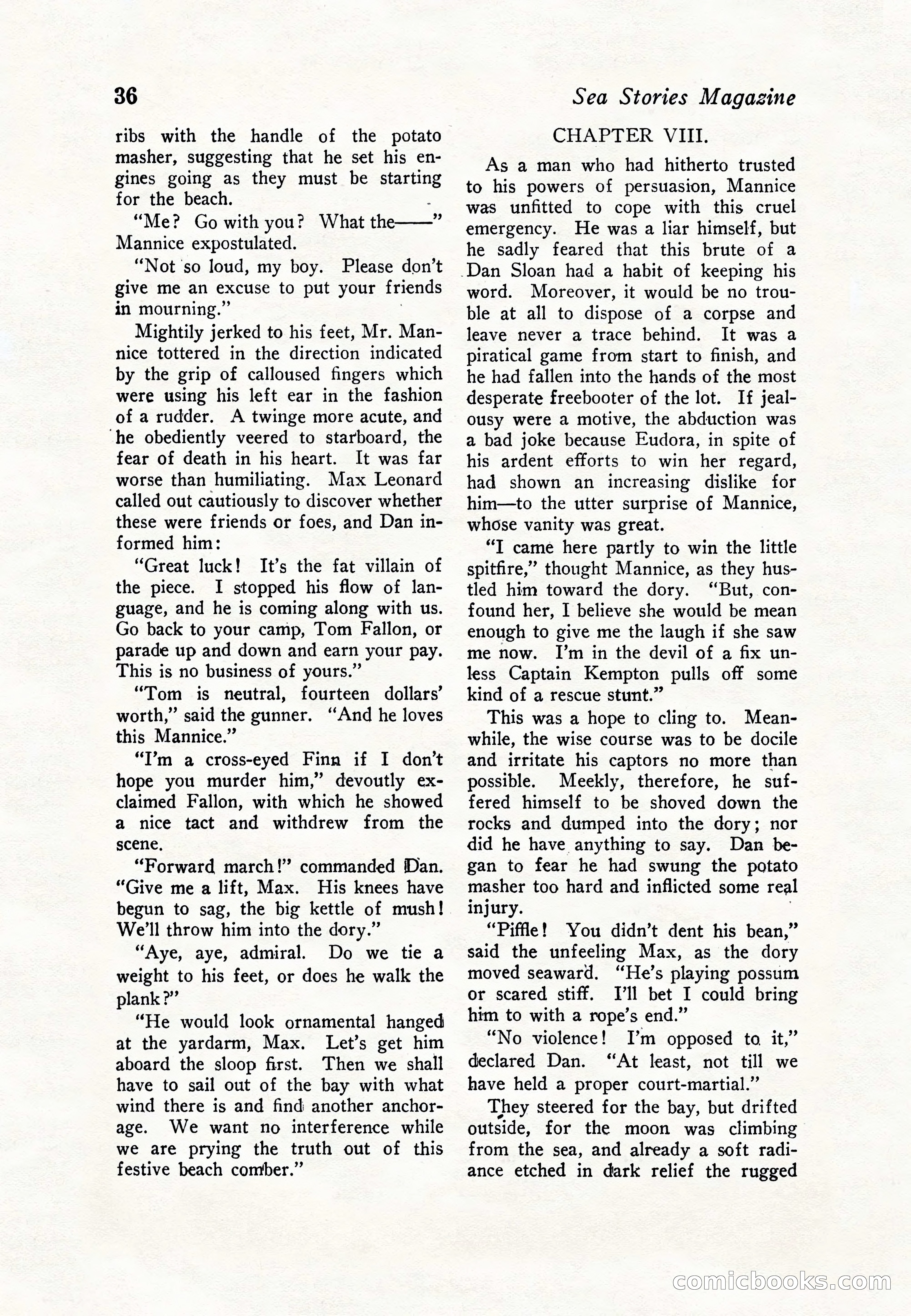 Sea Stories Magazine, January 5, 1923 — page 38 of 148