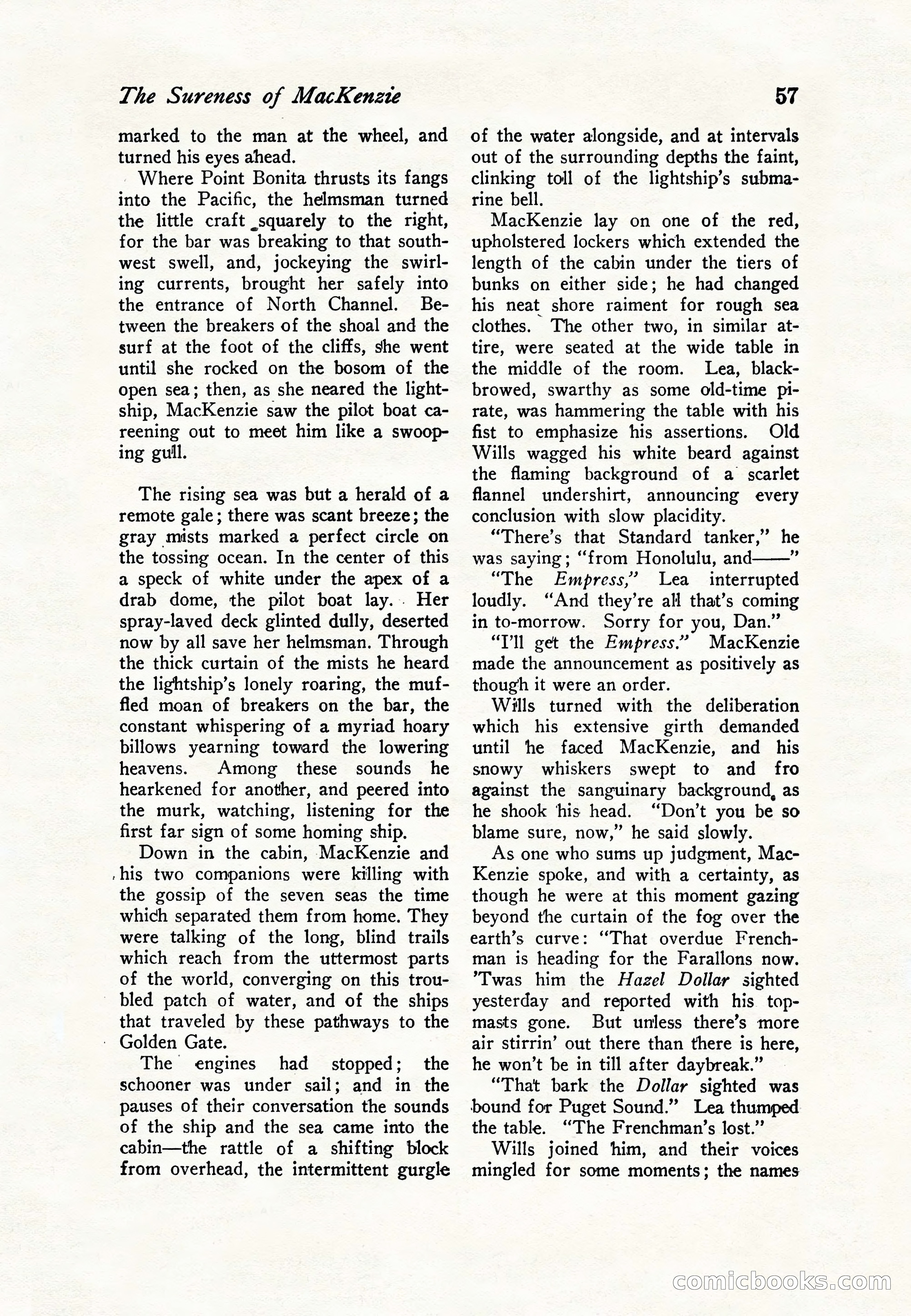 Sea Stories Magazine, January 5, 1923 — page 59 of 148