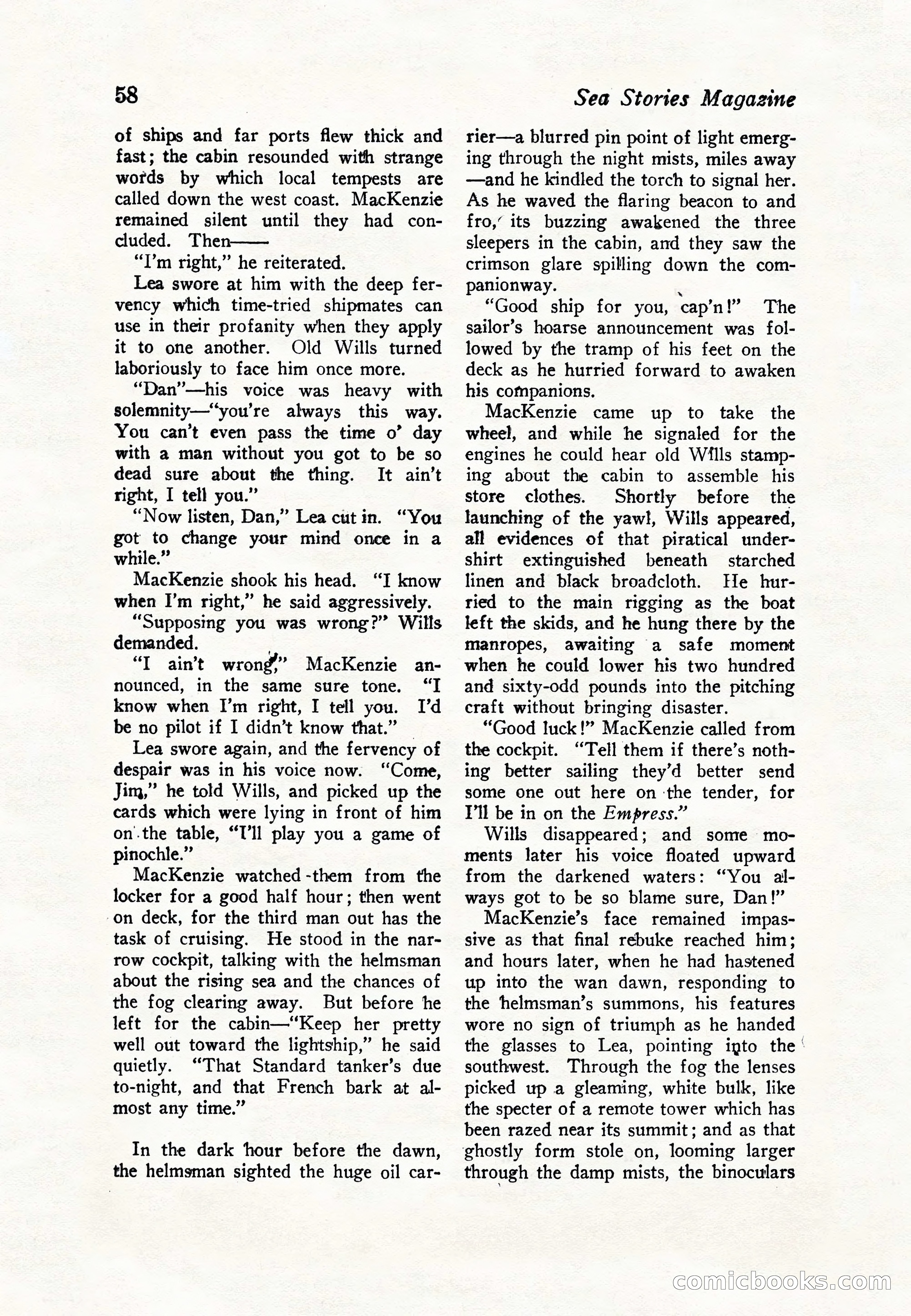 Sea Stories Magazine, January 5, 1923 — page 60 of 148