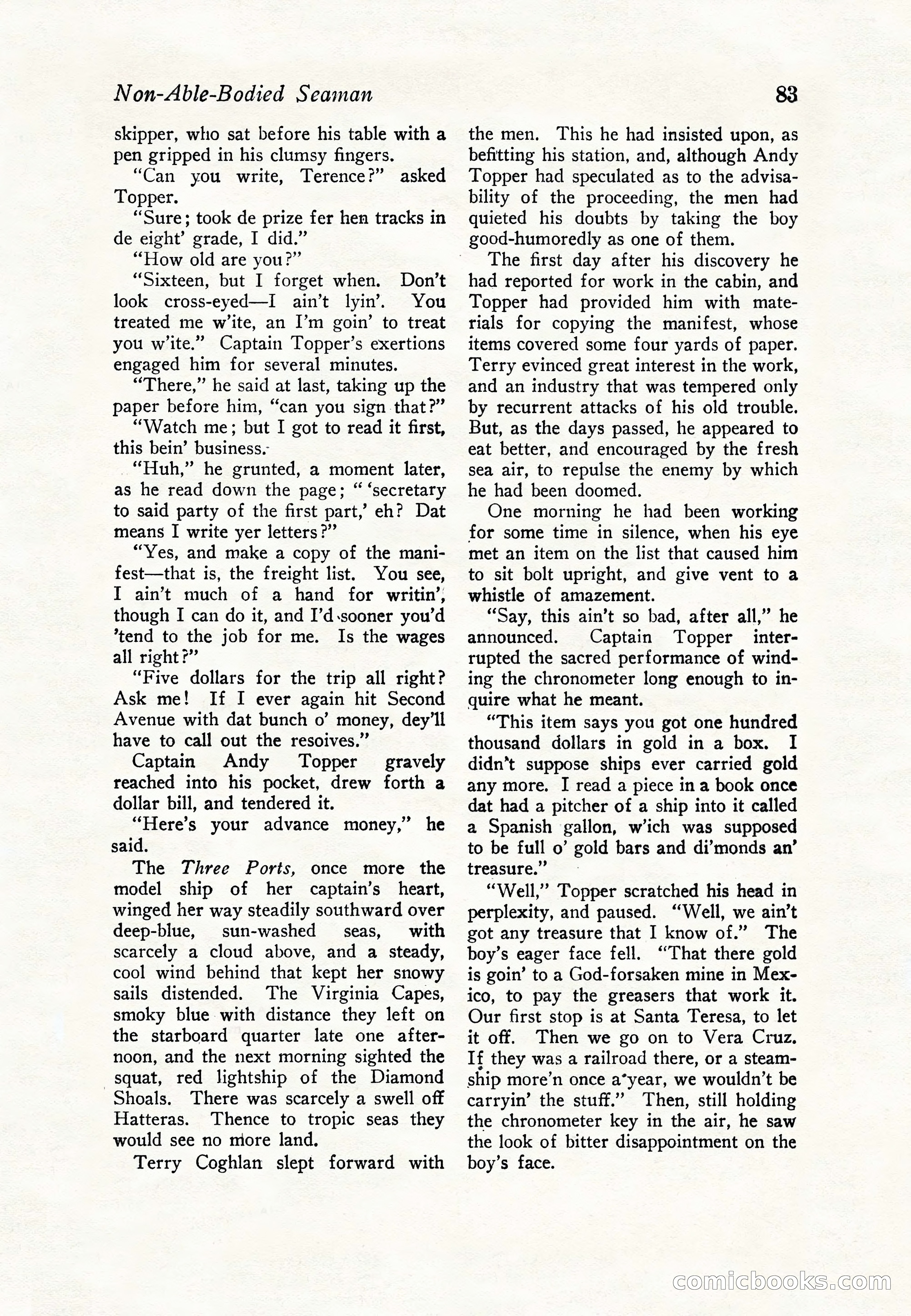 Sea Stories Magazine, January 5, 1923 — page 85 of 148
