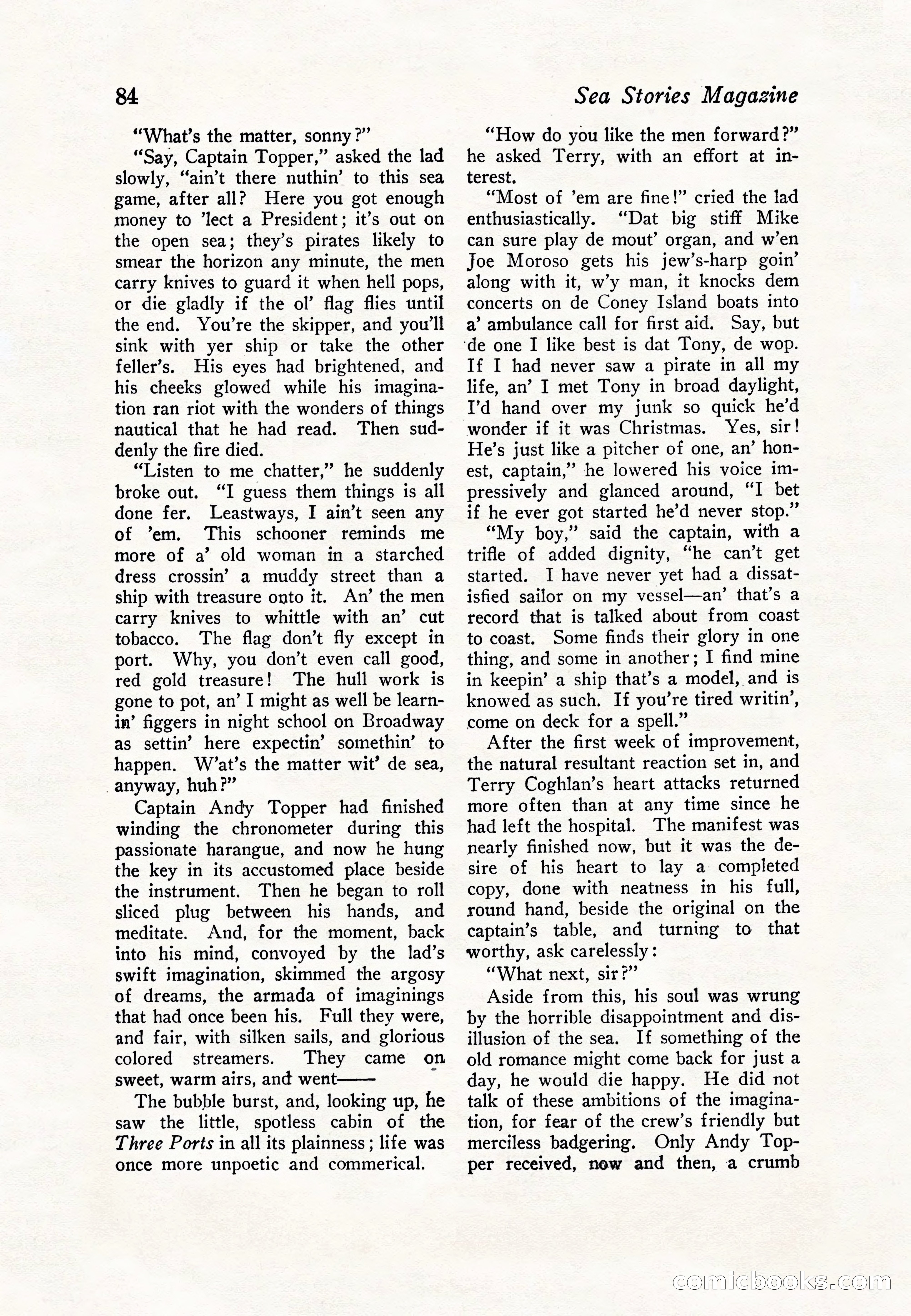 Sea Stories Magazine, January 5, 1923 — page 86 of 148