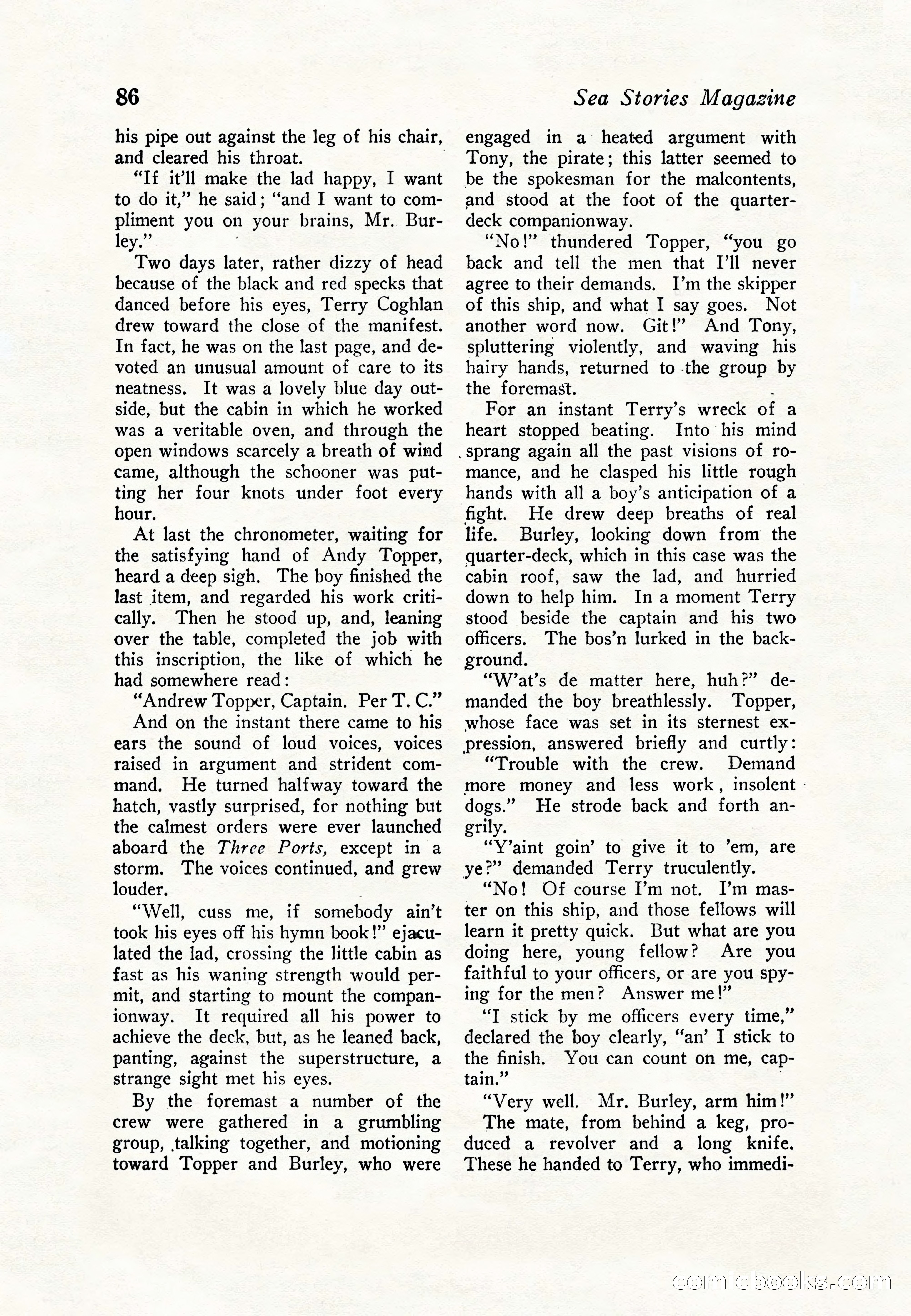 Sea Stories Magazine, January 5, 1923 — page 88 of 148