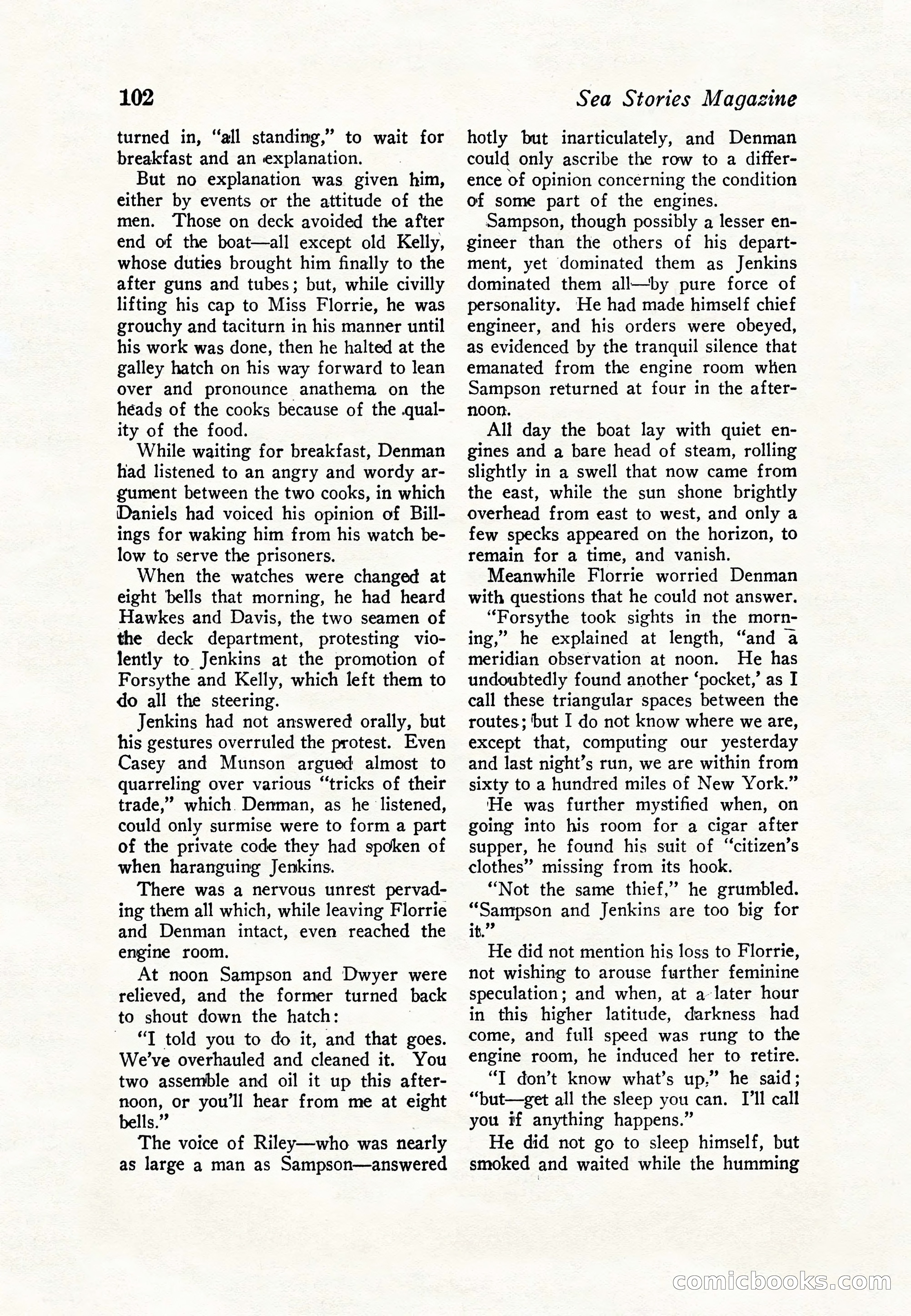 Sea Stories Magazine, January 5, 1923 — page 104 of 148