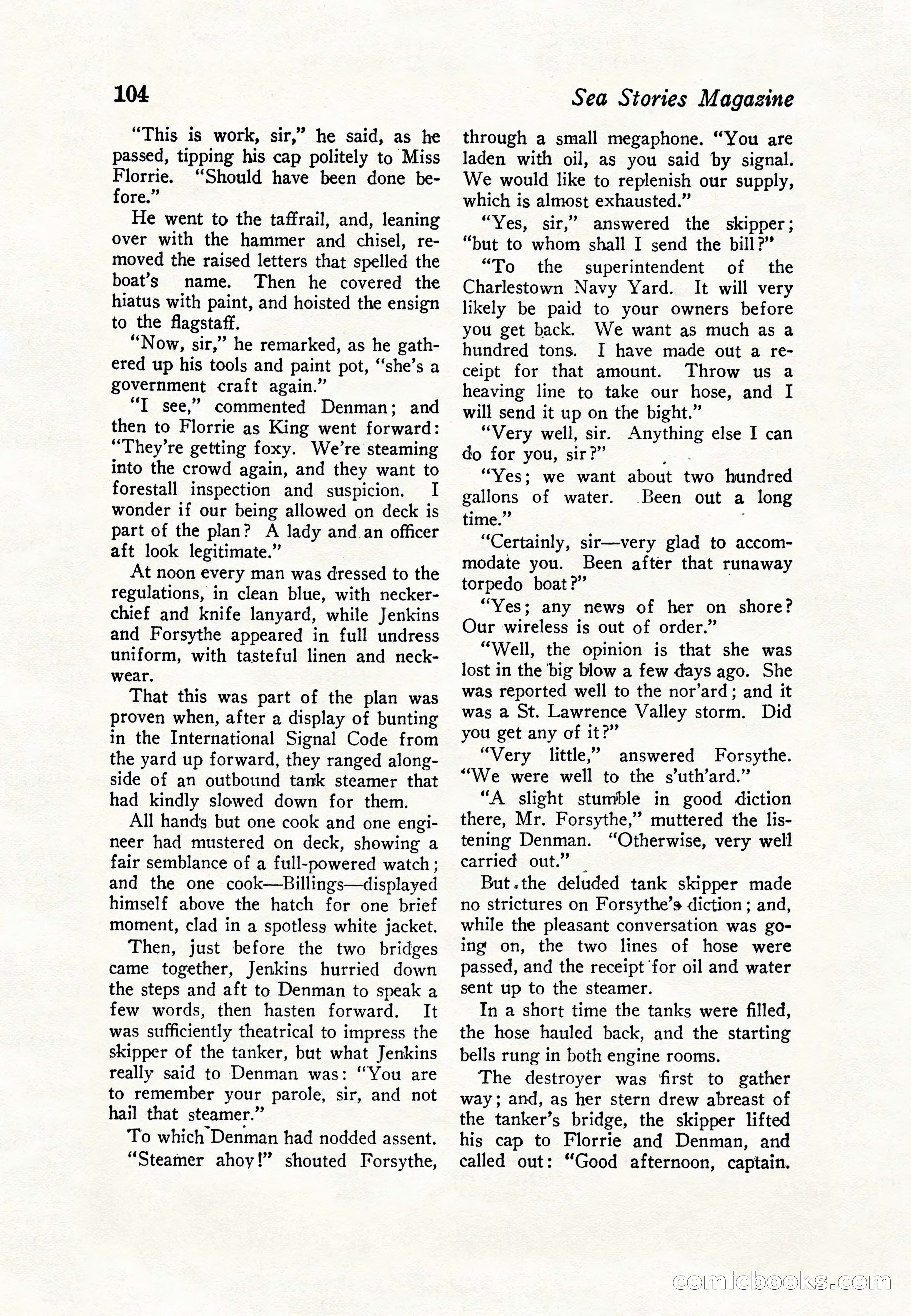 Sea Stories Magazine, January 5, 1923 — page 106 of 148