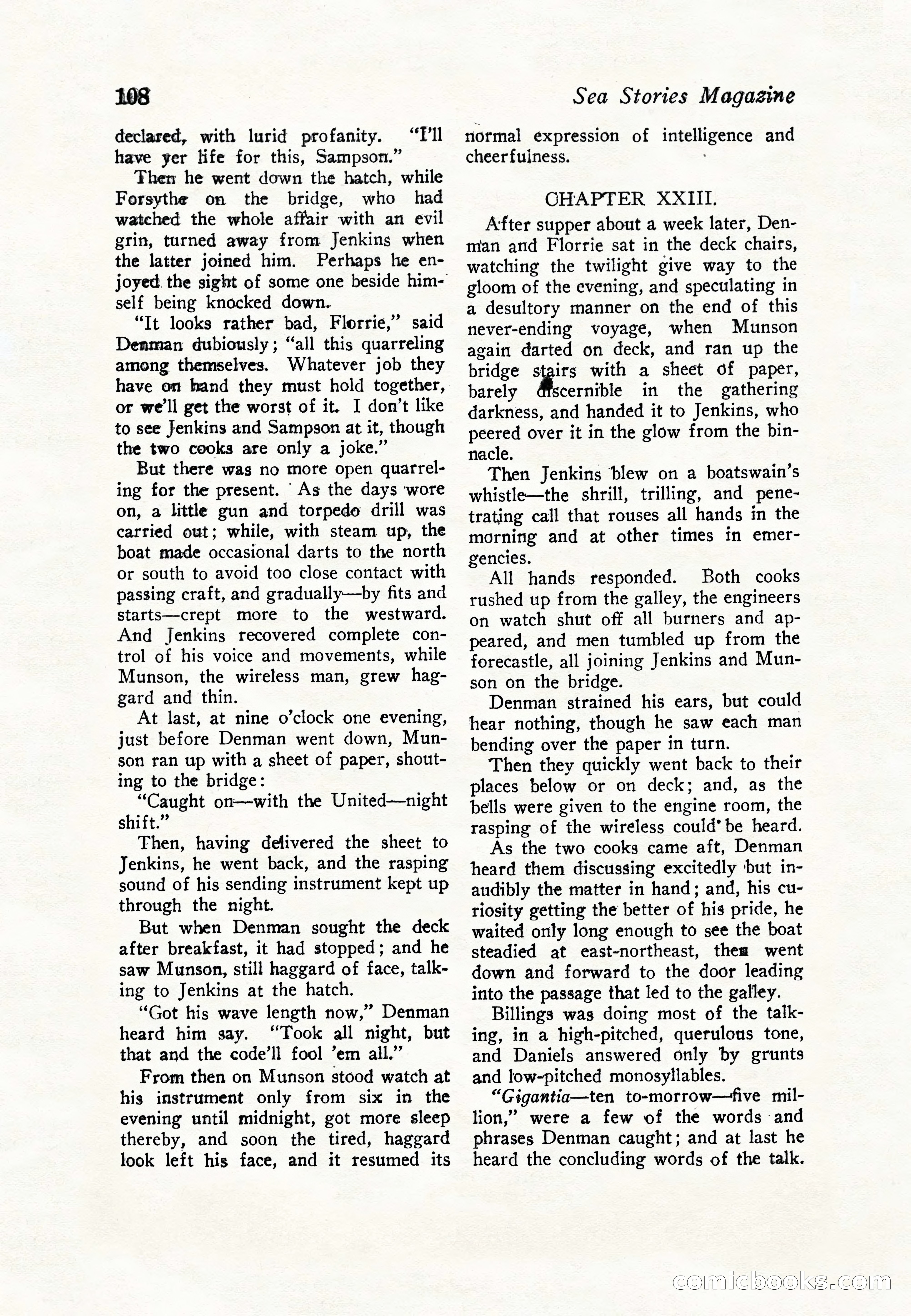 Sea Stories Magazine, January 5, 1923 — page 110 of 148