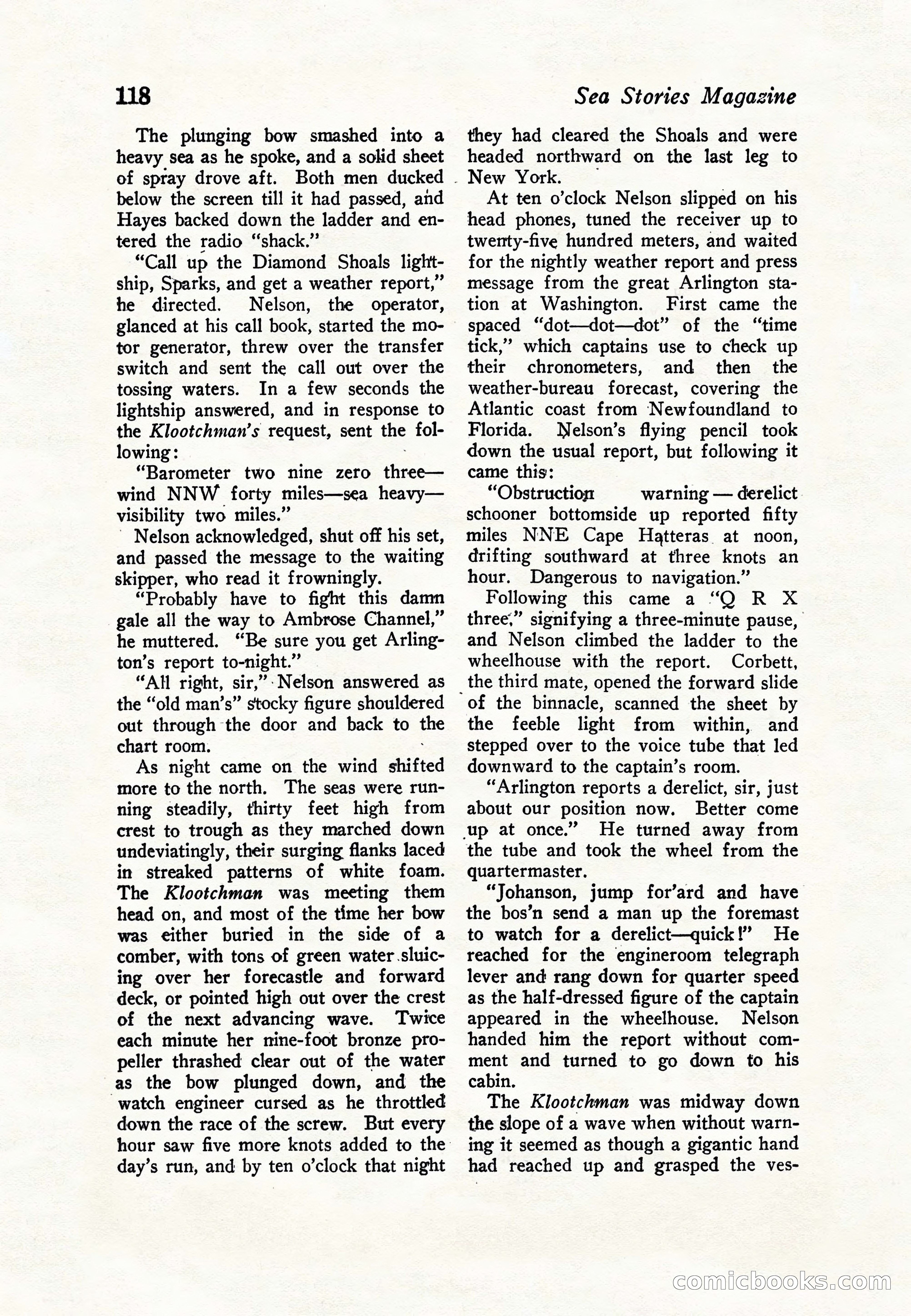 Sea Stories Magazine, January 5, 1923 — page 120 of 148