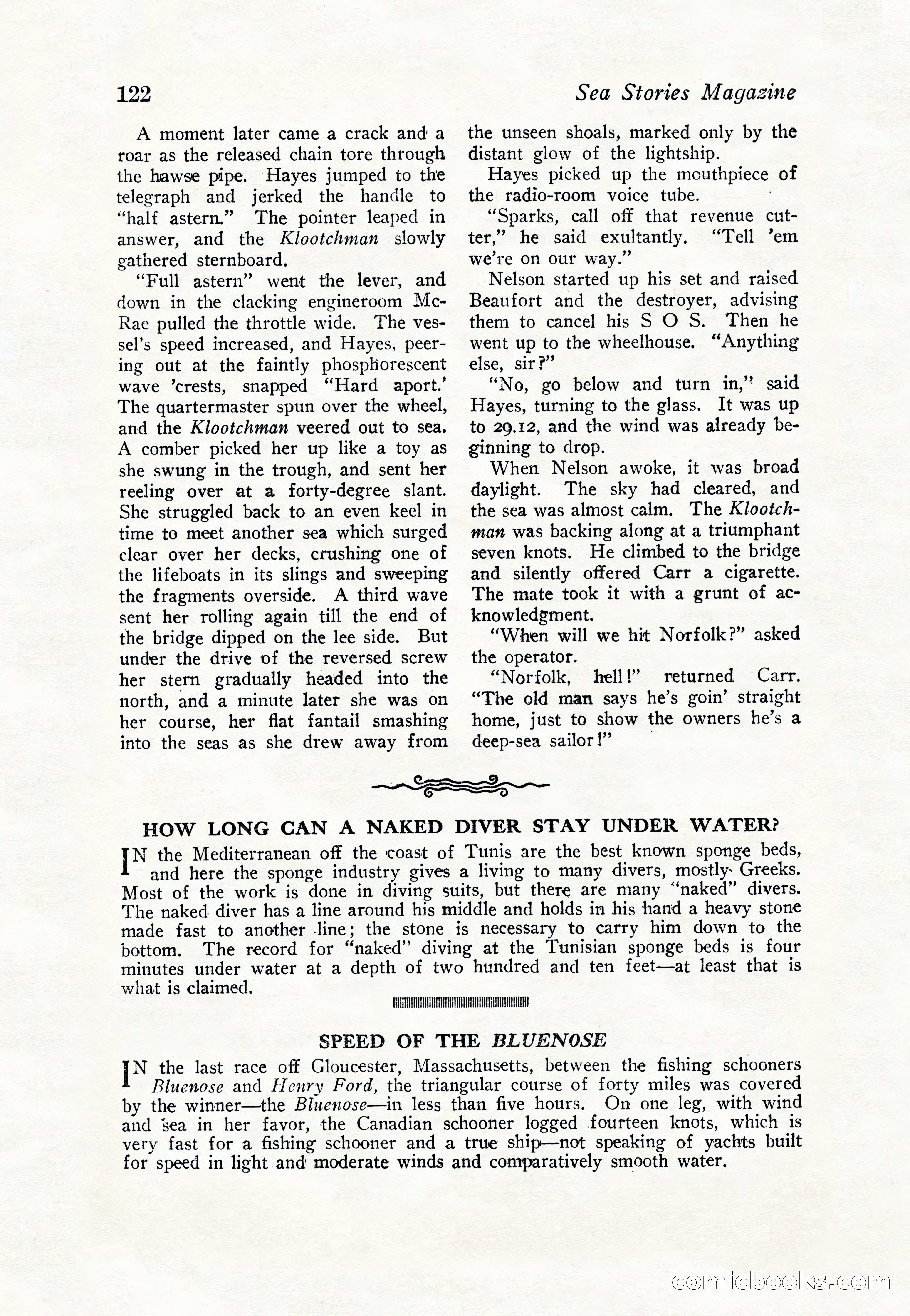 Sea Stories Magazine, January 5, 1923 — page 124 of 148