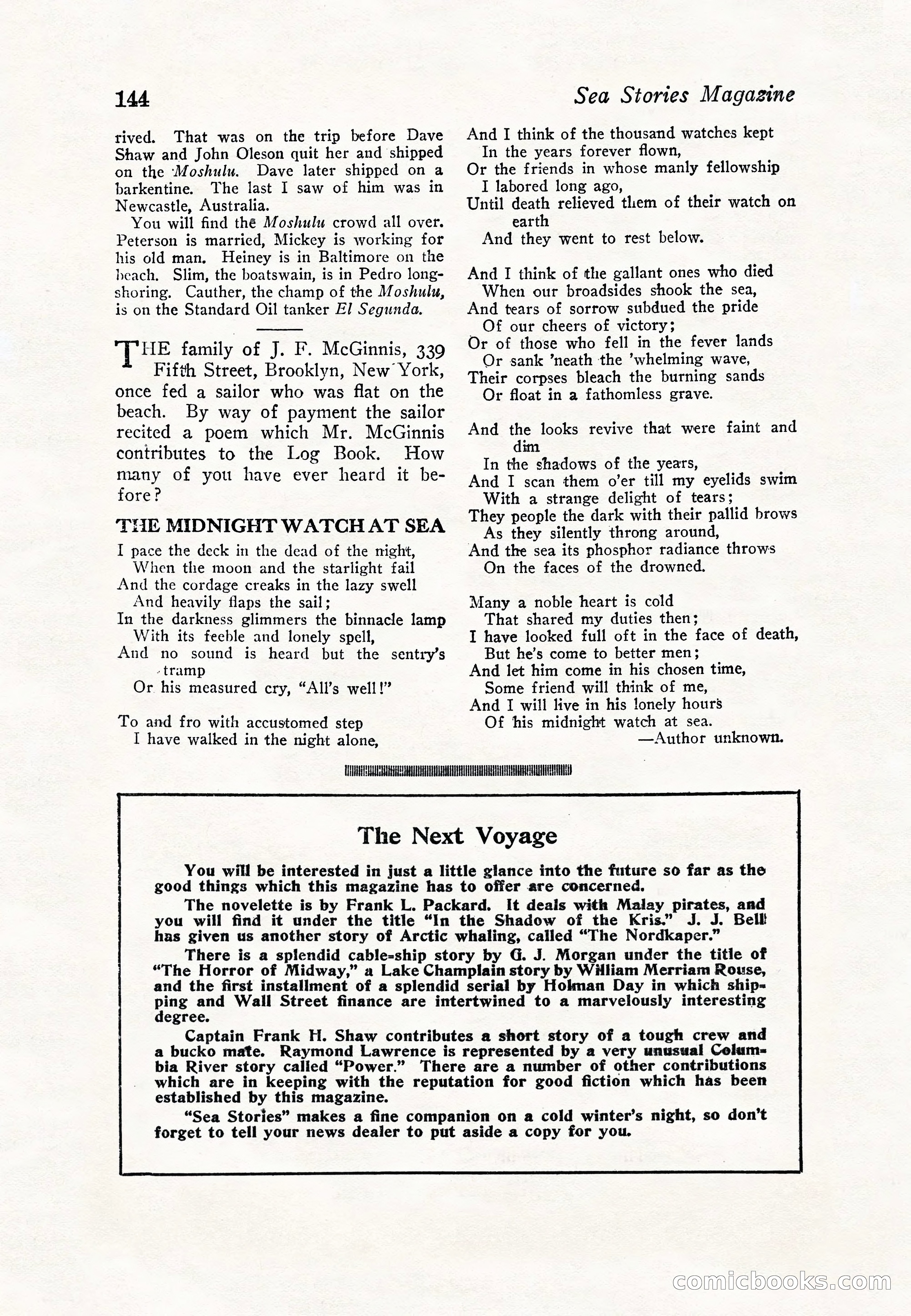 Sea Stories Magazine, January 5, 1923 — page 146 of 148