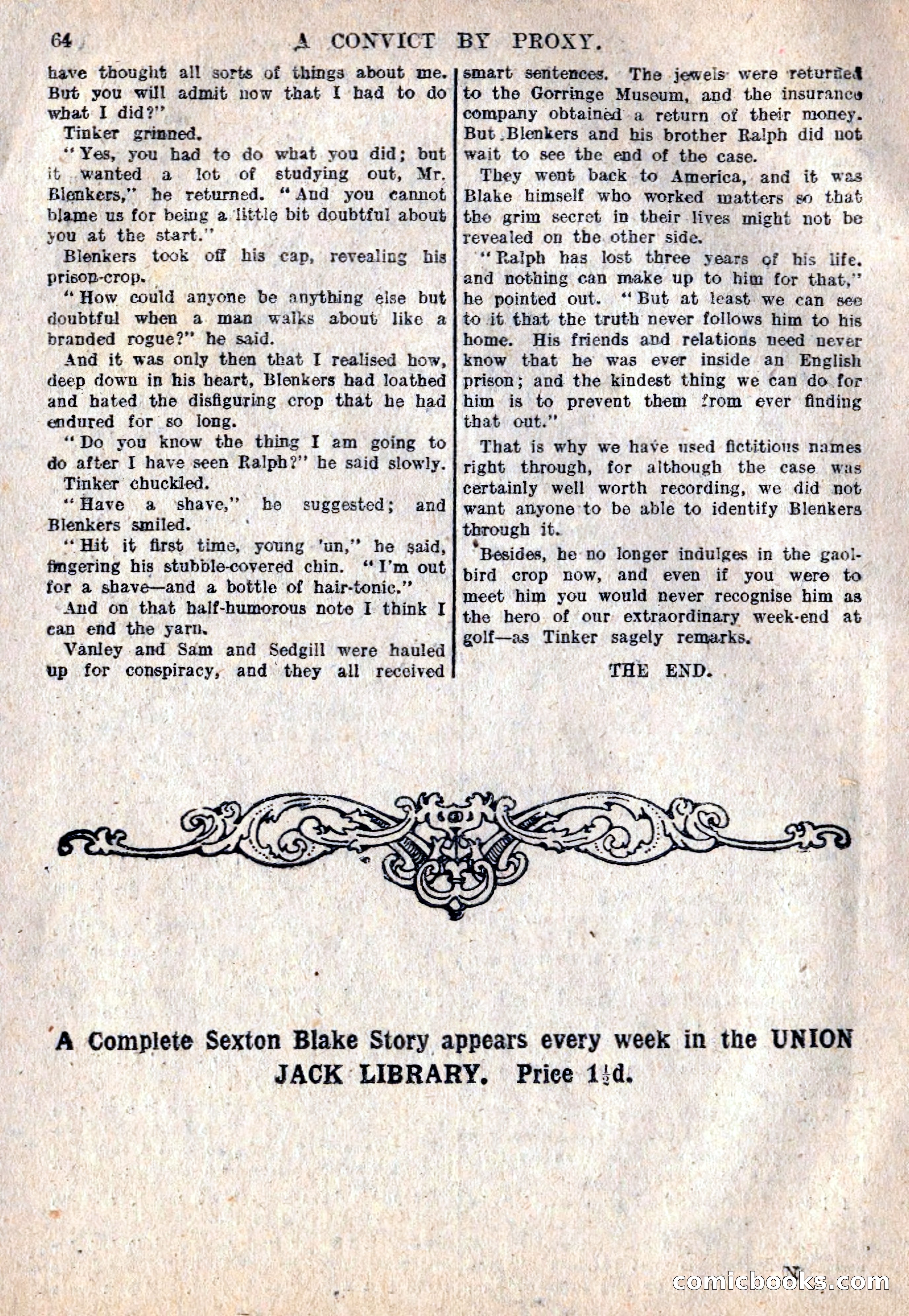 The Sexton Blake Library #76: A Convict By Proxy — page 66 of 68