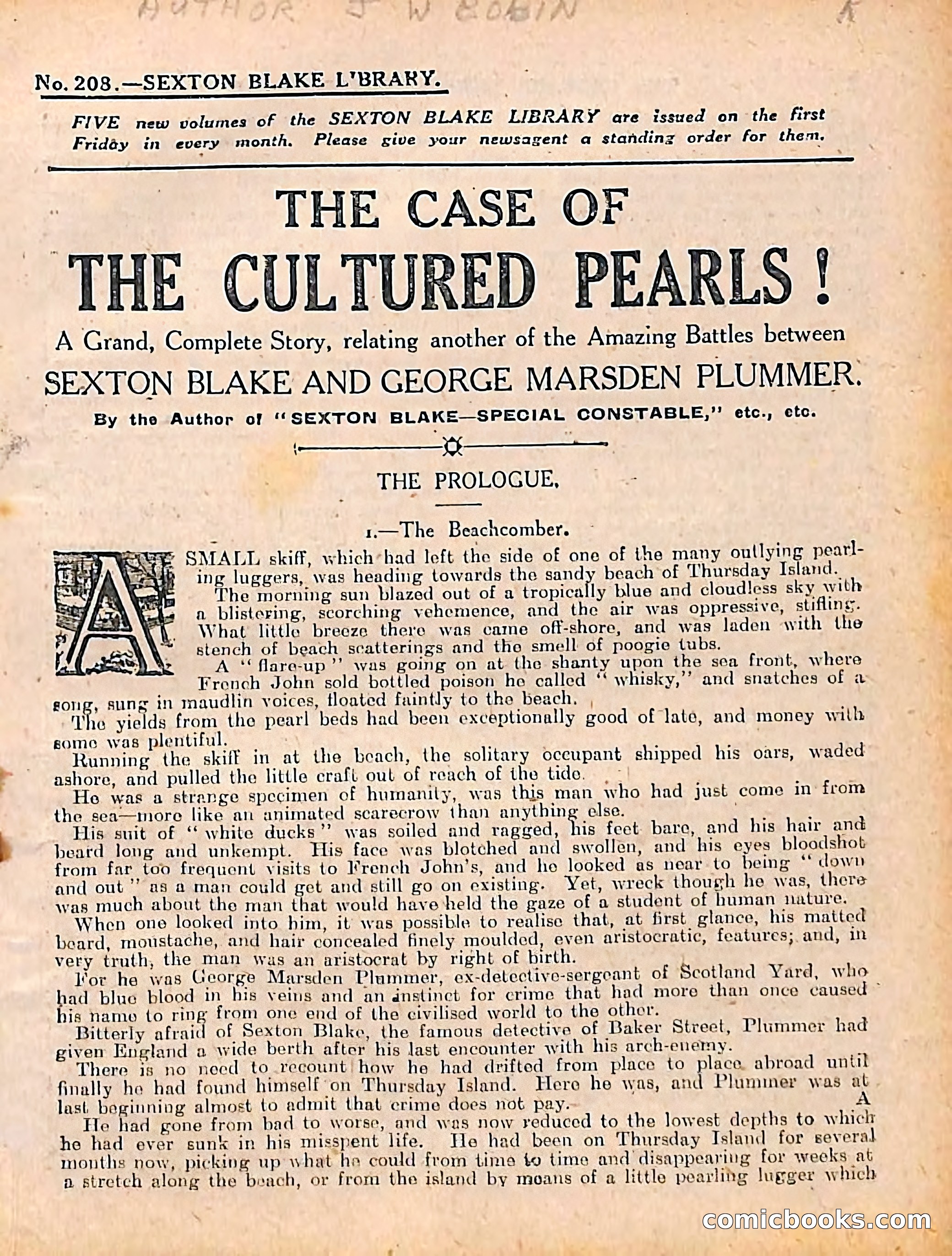 The Sexton Blake Library #208: The Case of the Cultured Pearls — page 3 of 68
