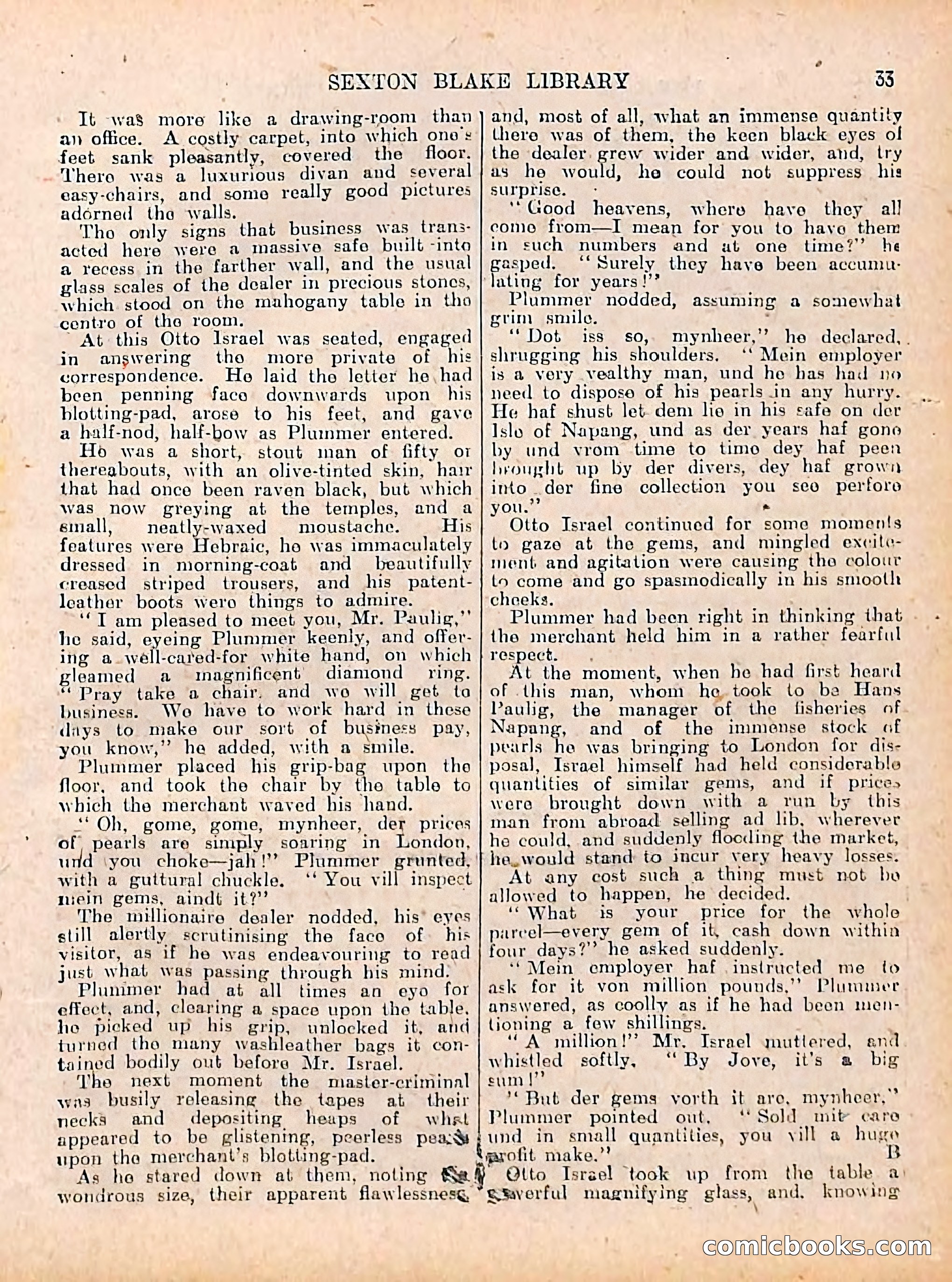 The Sexton Blake Library #208: The Case of the Cultured Pearls — page 35 of 68