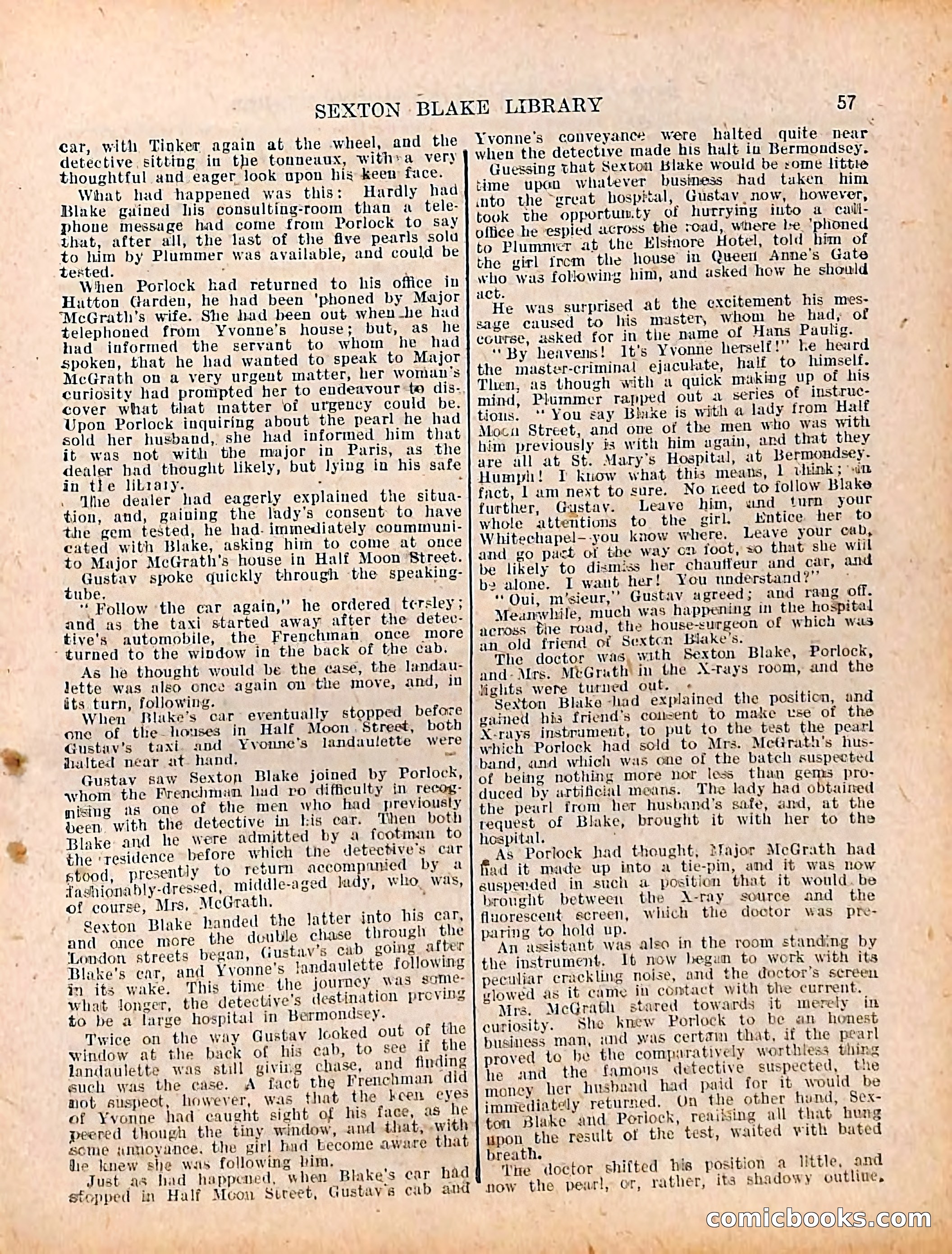 The Sexton Blake Library #208: The Case of the Cultured Pearls — page 59 of 68