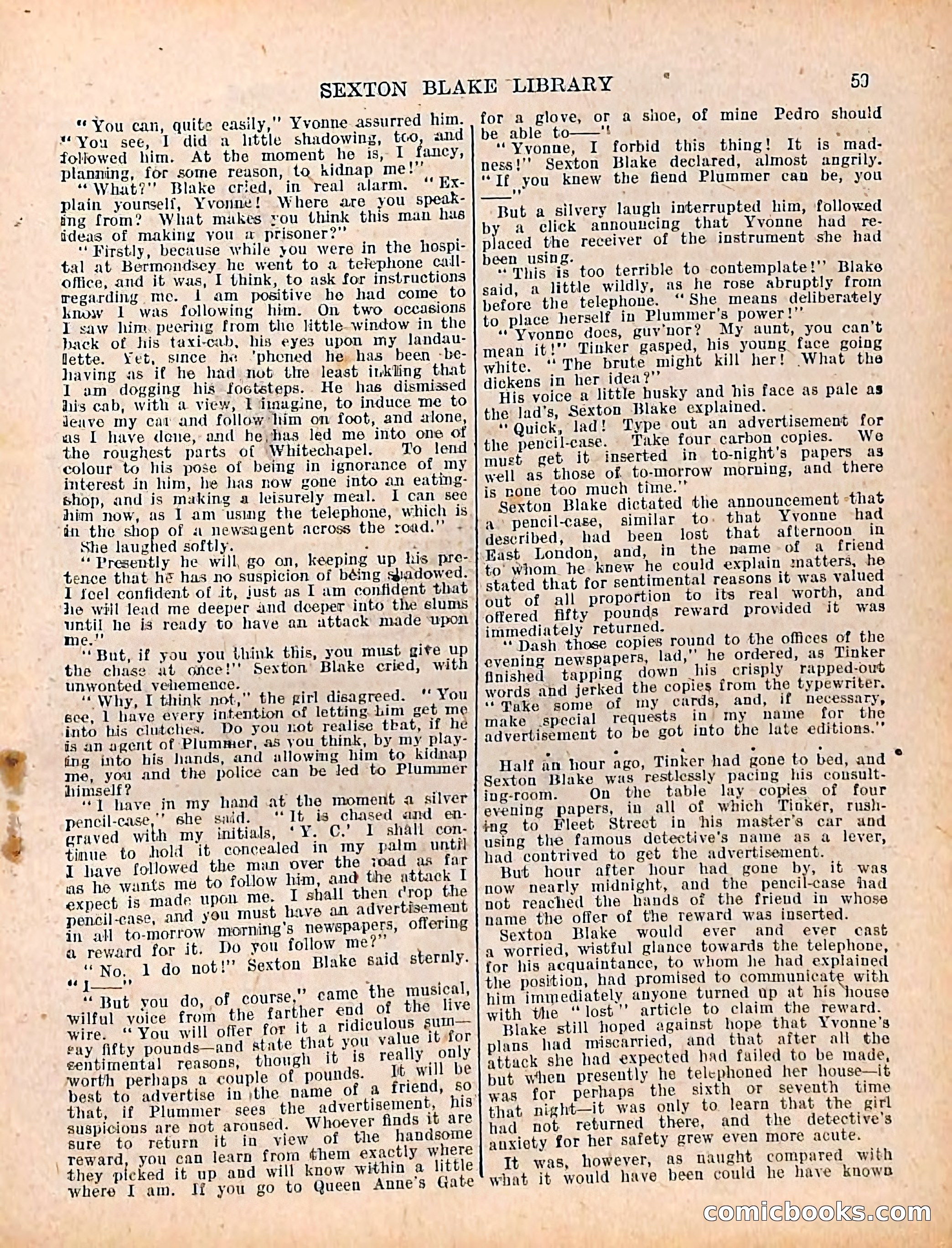 The Sexton Blake Library #208: The Case of the Cultured Pearls — page 61 of 68