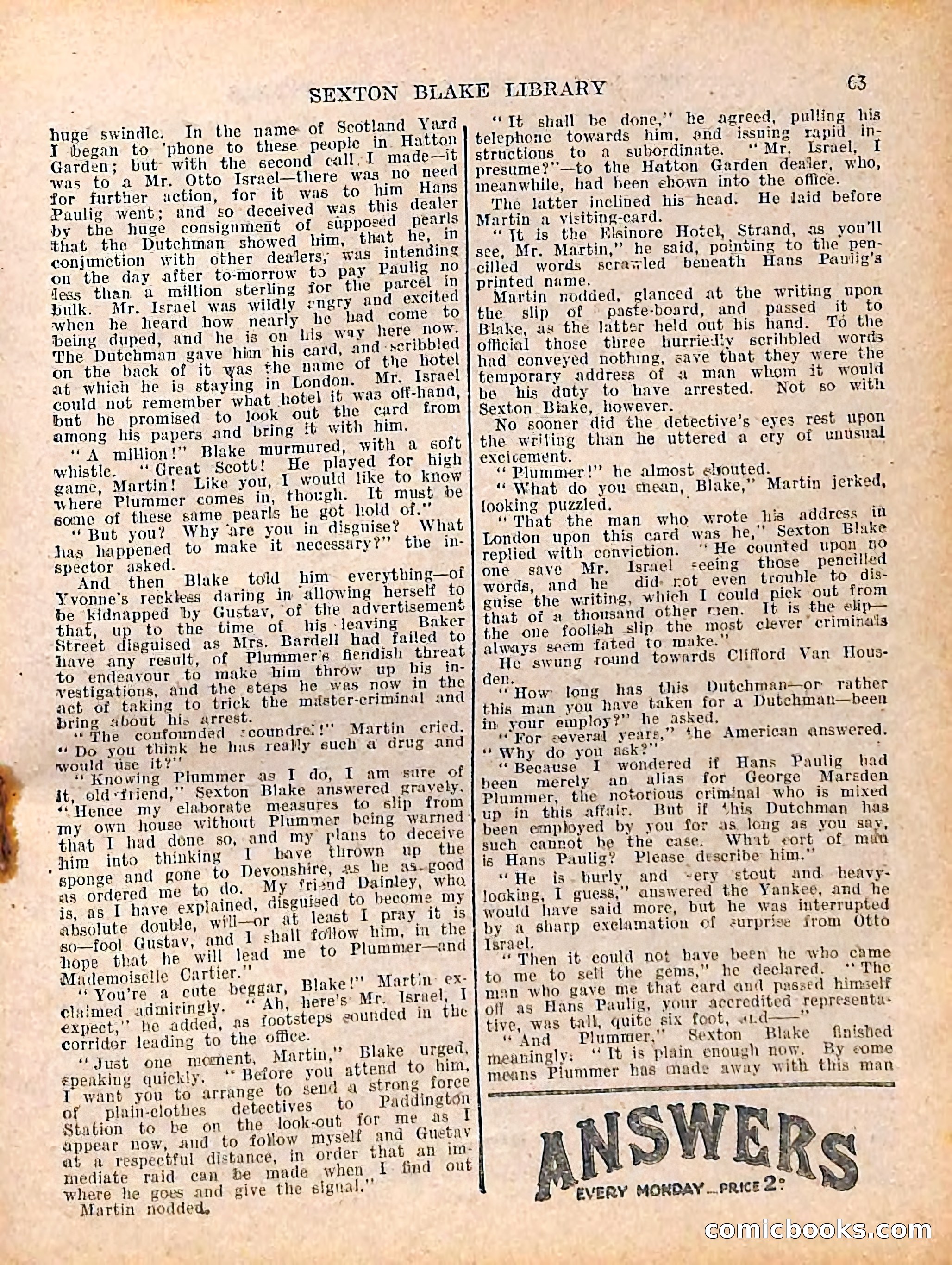 The Sexton Blake Library #208: The Case of the Cultured Pearls — page 65 of 68