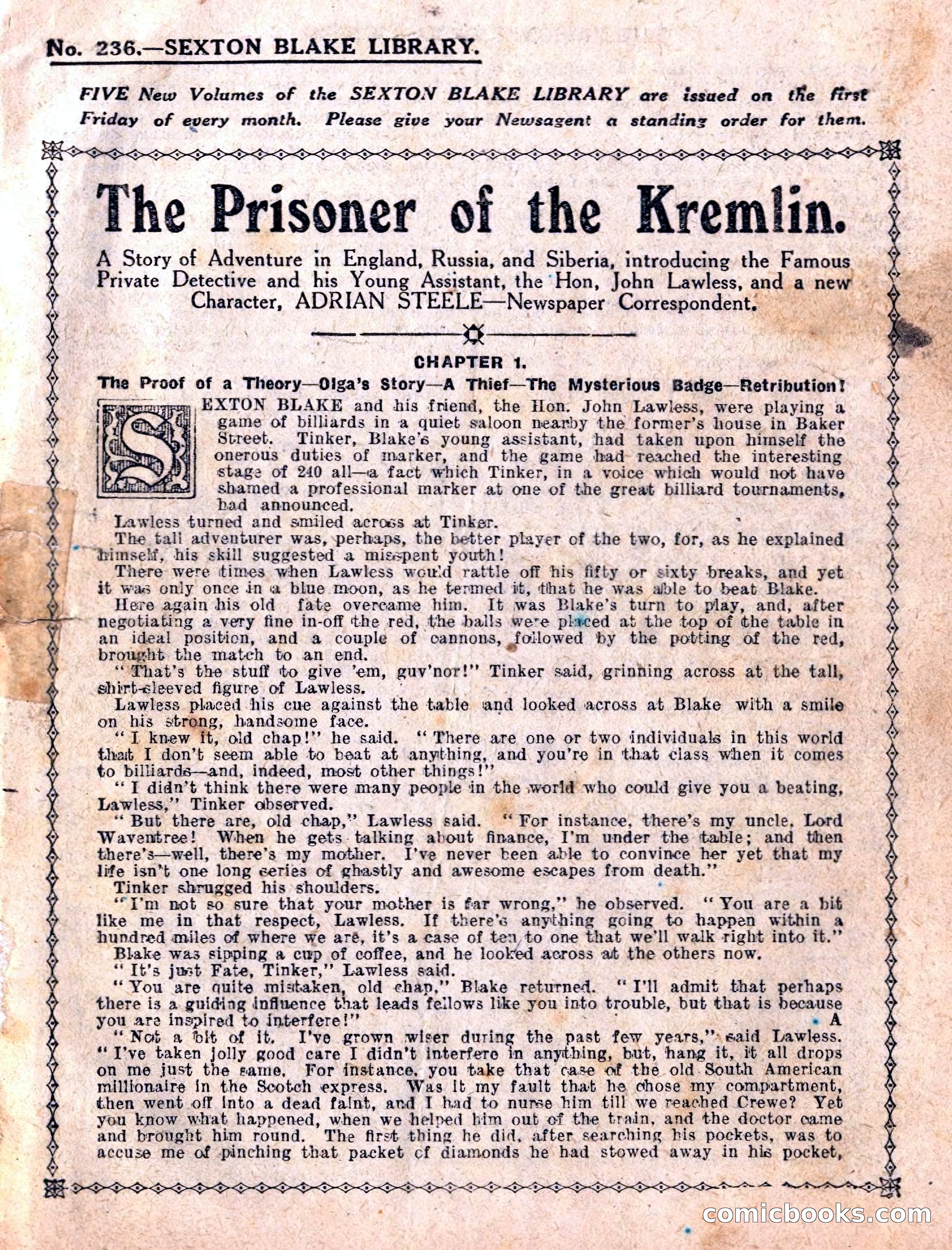The Sexton Blake Library No. 236: The Prisoner of the Kremlin — page 3 of 68