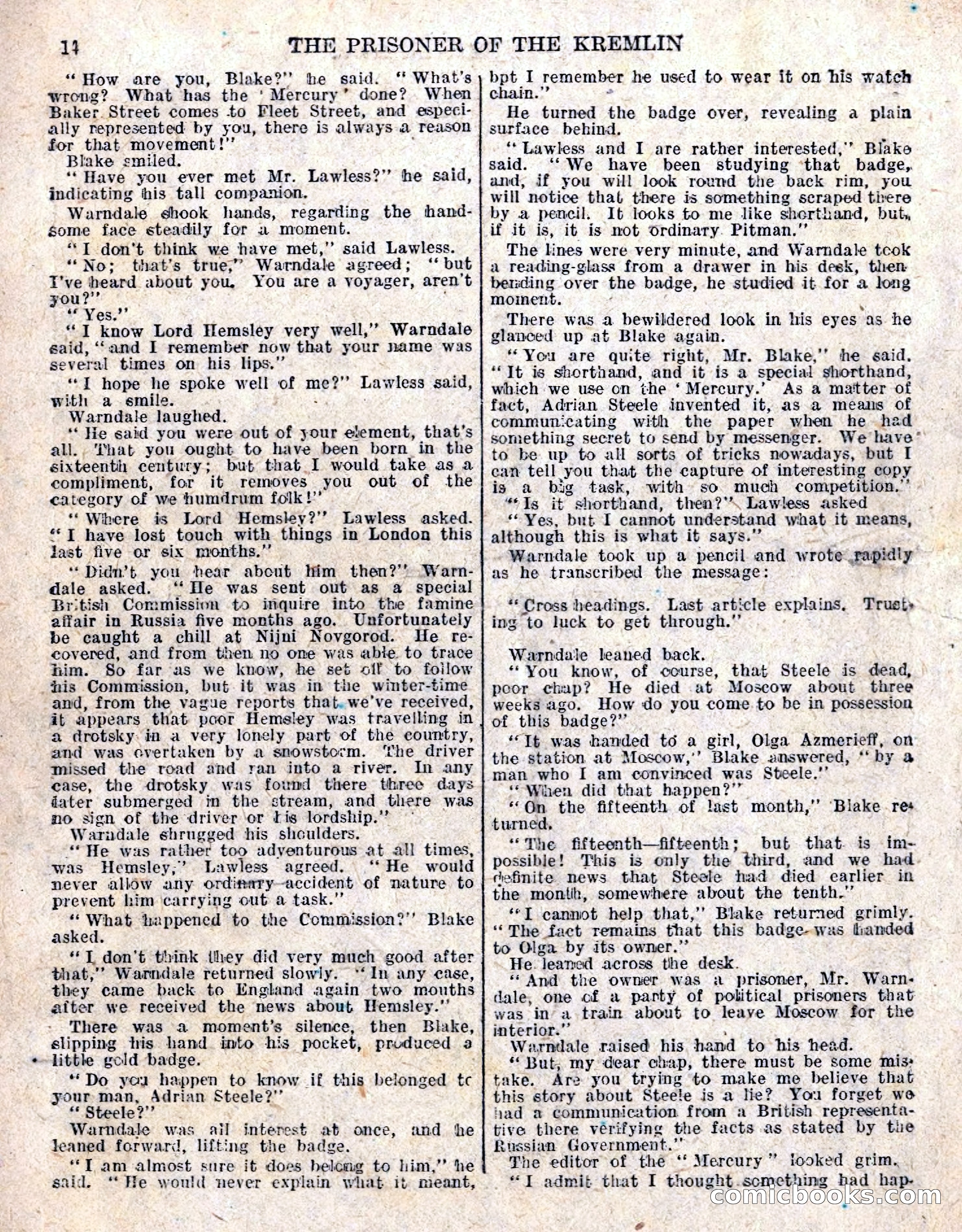 The Sexton Blake Library No. 236: The Prisoner of the Kremlin — page 16 of 68