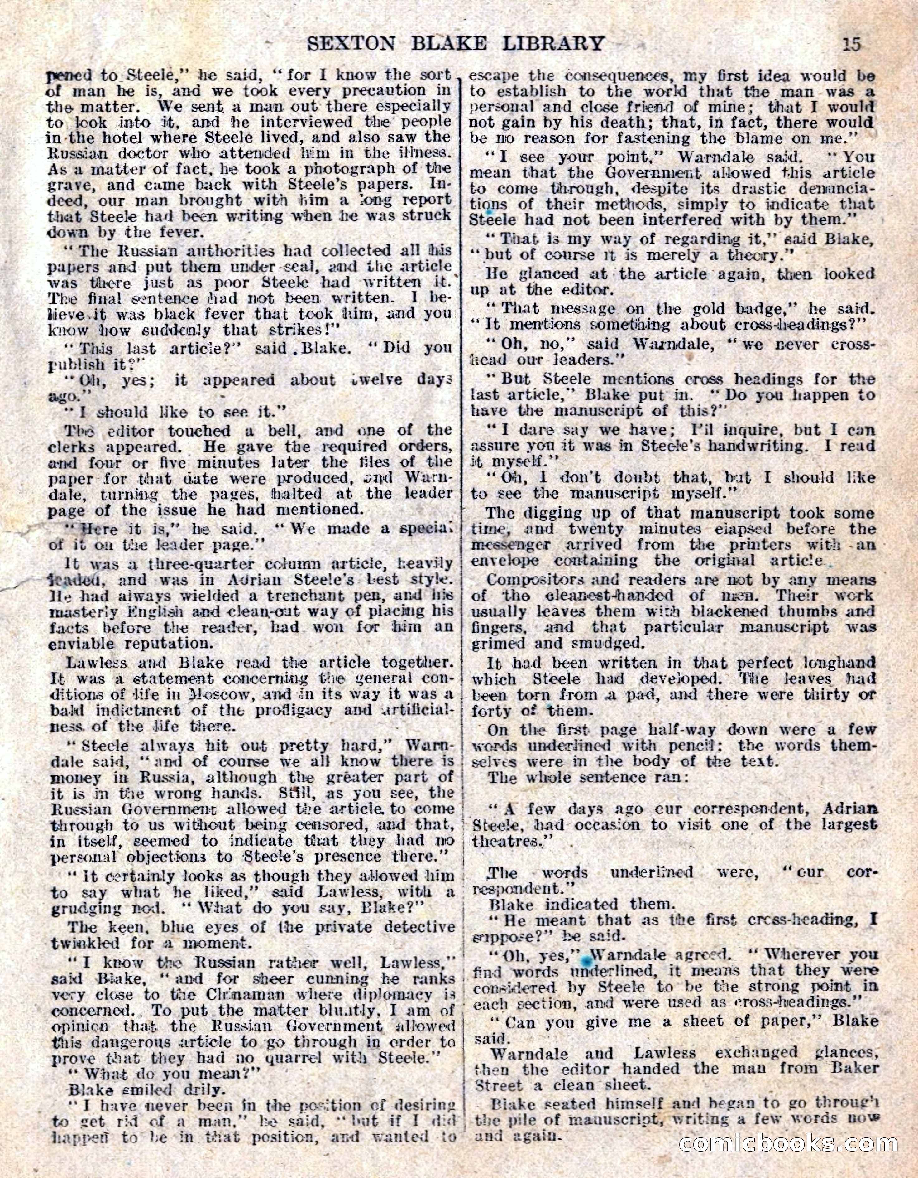 The Sexton Blake Library No. 236: The Prisoner of the Kremlin — page 17 of 68