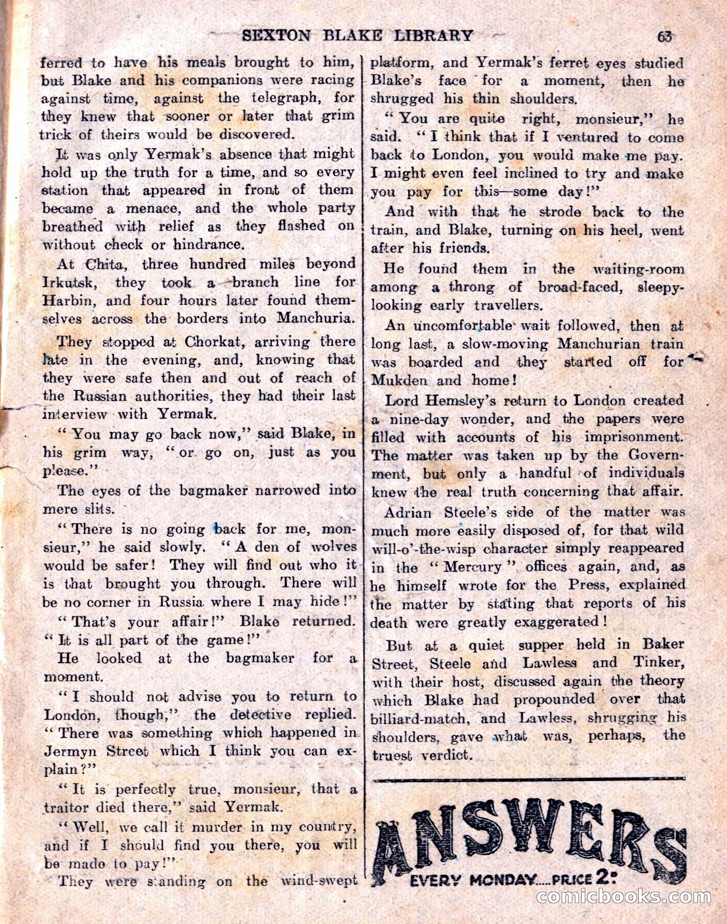 The Sexton Blake Library No. 236: The Prisoner of the Kremlin — page 65 of 68