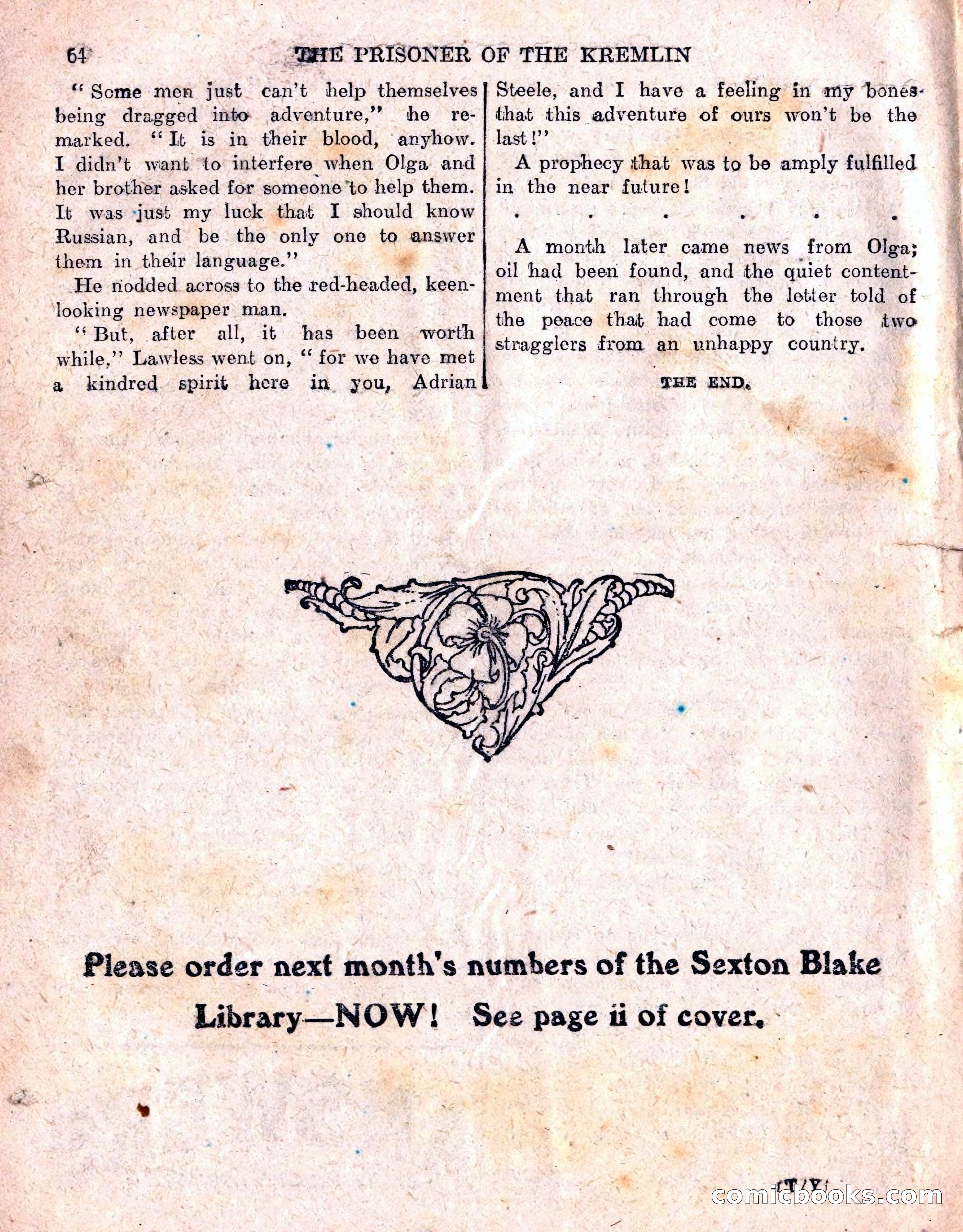 The Sexton Blake Library No. 236: The Prisoner of the Kremlin — page 66 of 68