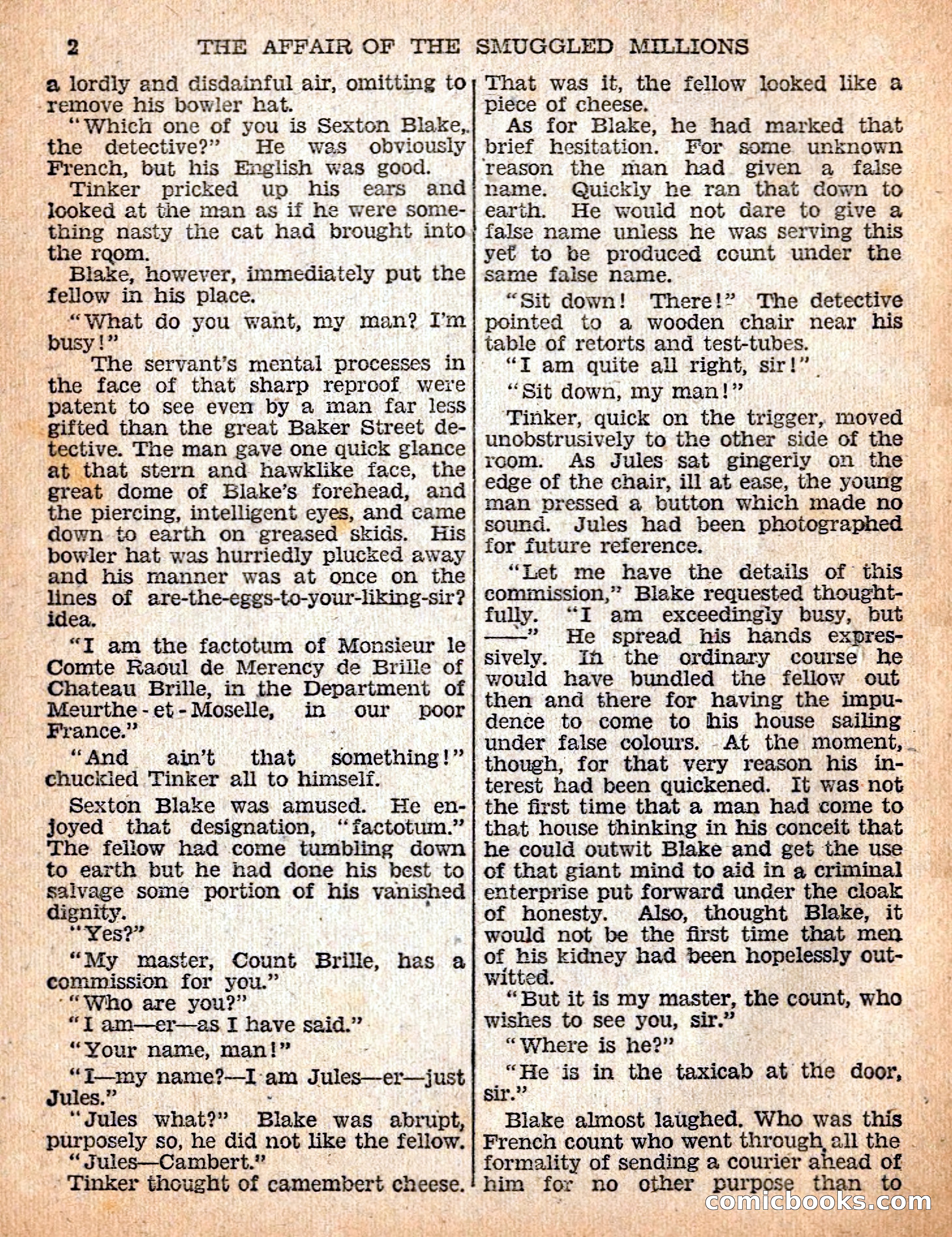 The Sexton Blake Library #54: The Affair of the Smuggled Millions — page 4 of 100