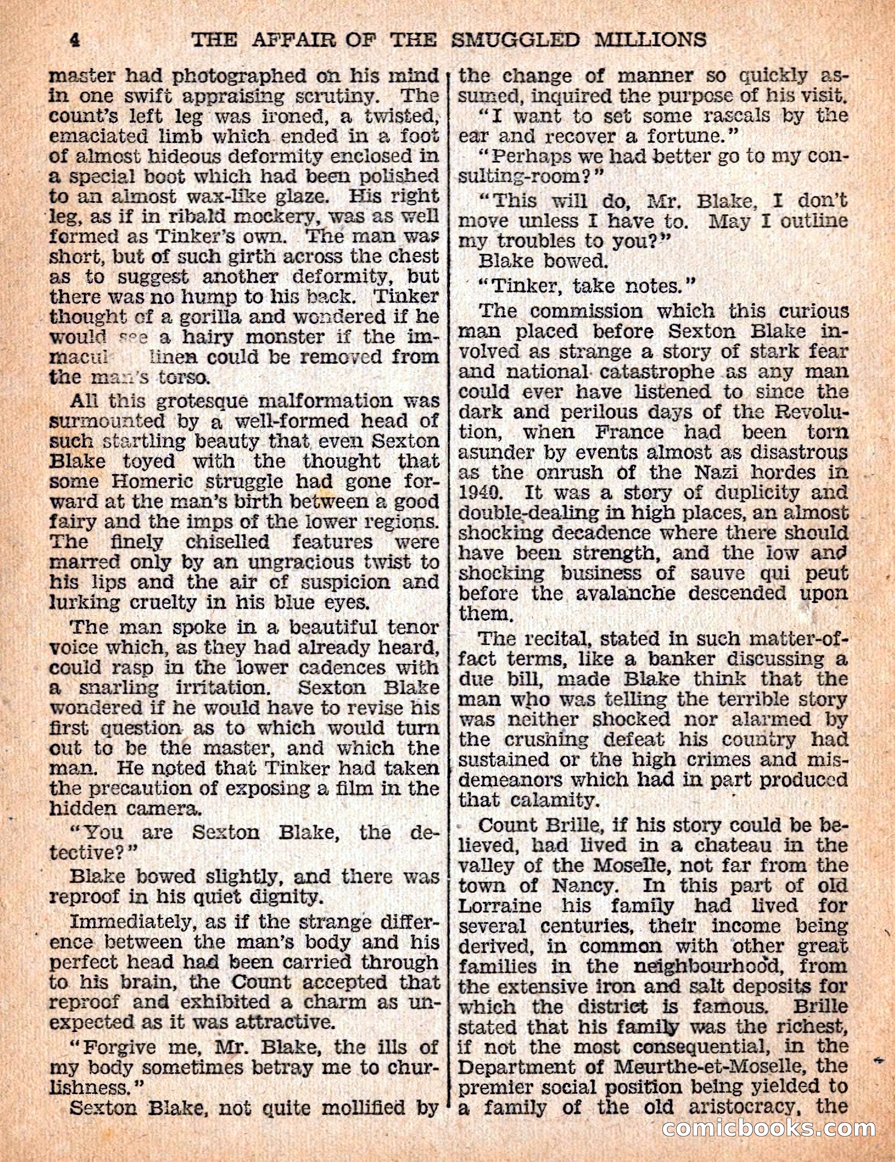 The Sexton Blake Library #54: The Affair of the Smuggled Millions — page 6 of 100