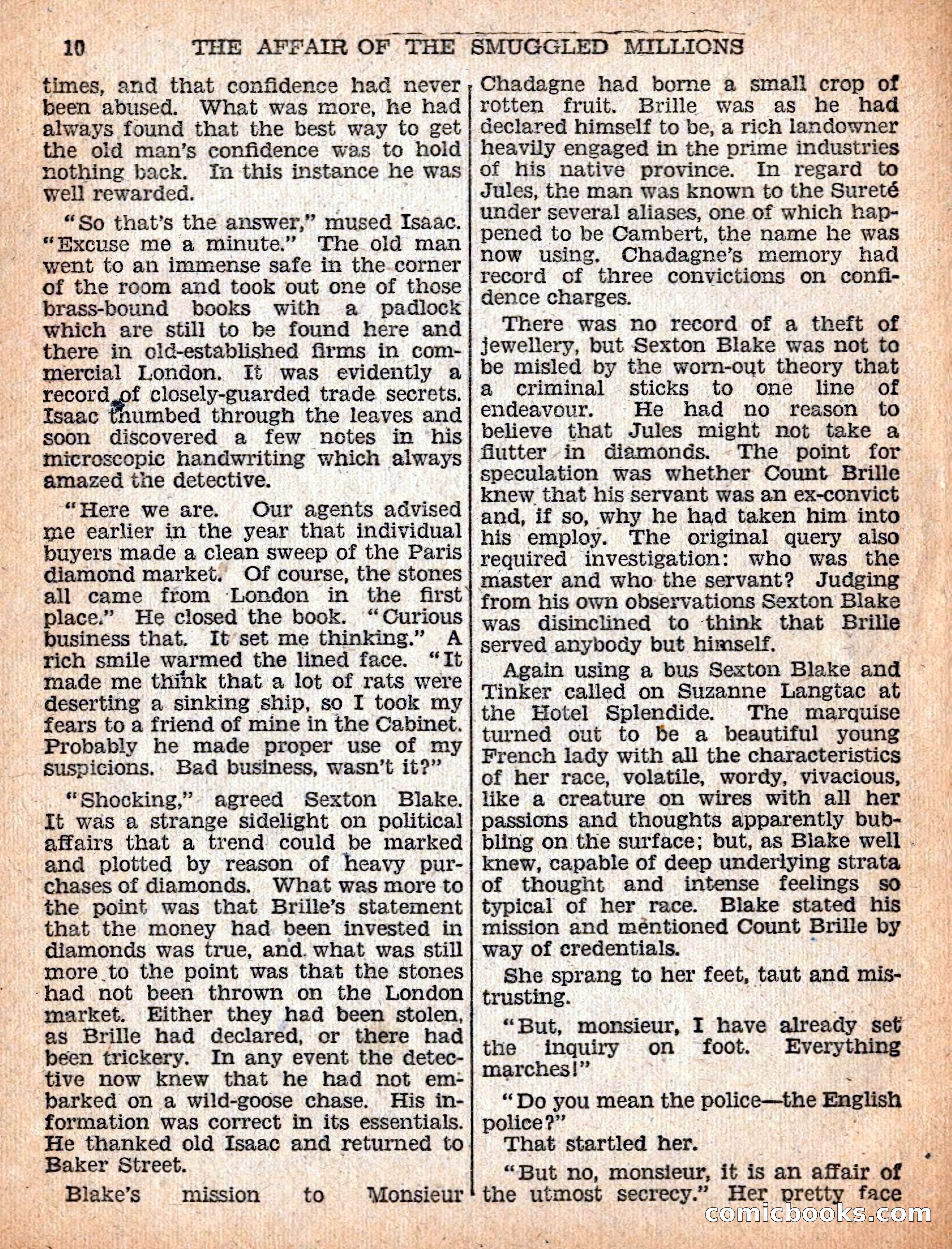 The Sexton Blake Library #54: The Affair of the Smuggled Millions — page 12 of 100