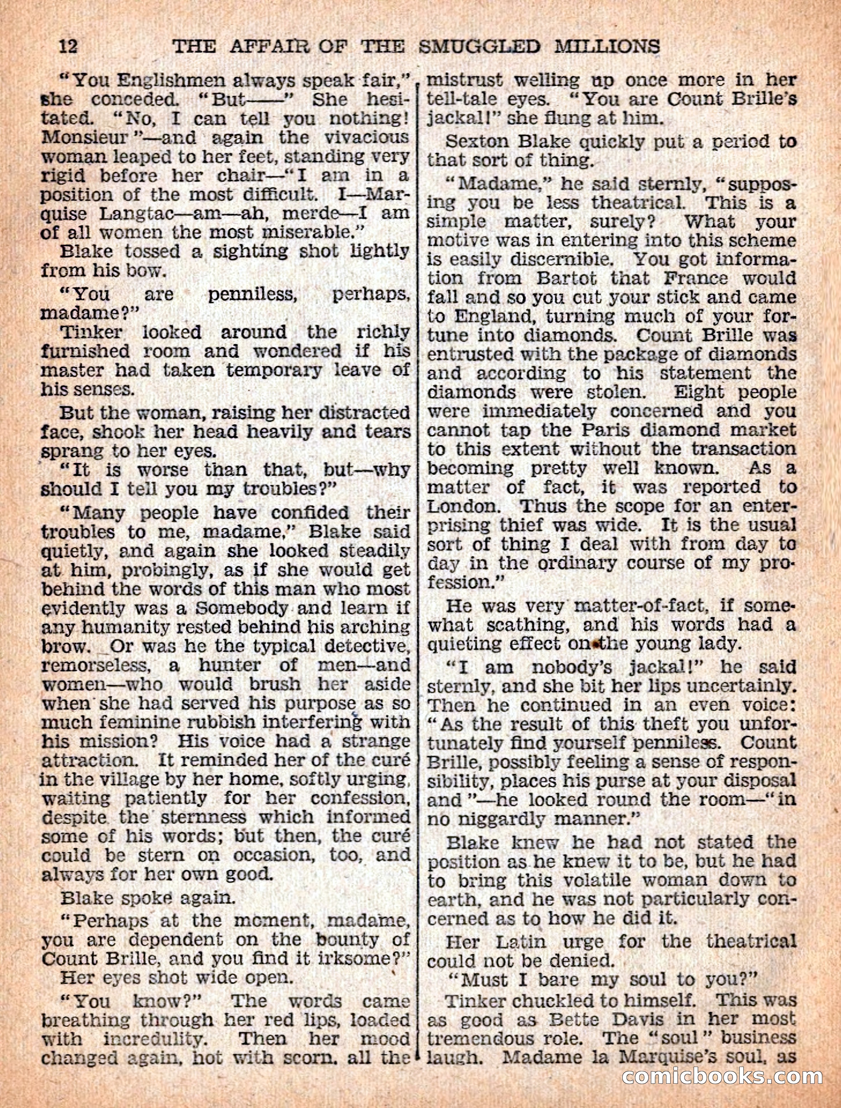 The Sexton Blake Library #54: The Affair of the Smuggled Millions — page 14 of 100
