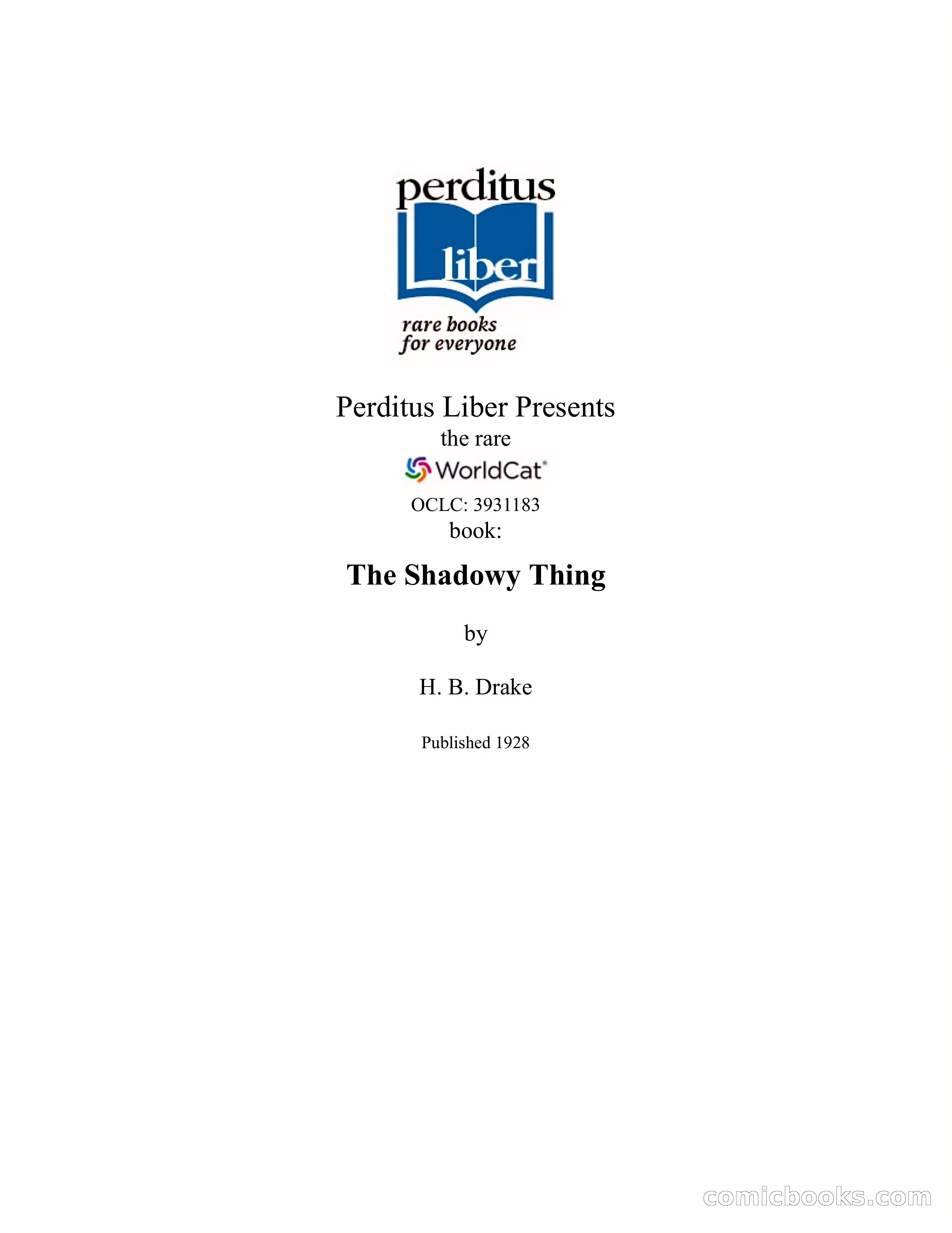 The Shadowy Thing by H.B. Drake — page 2 of 278