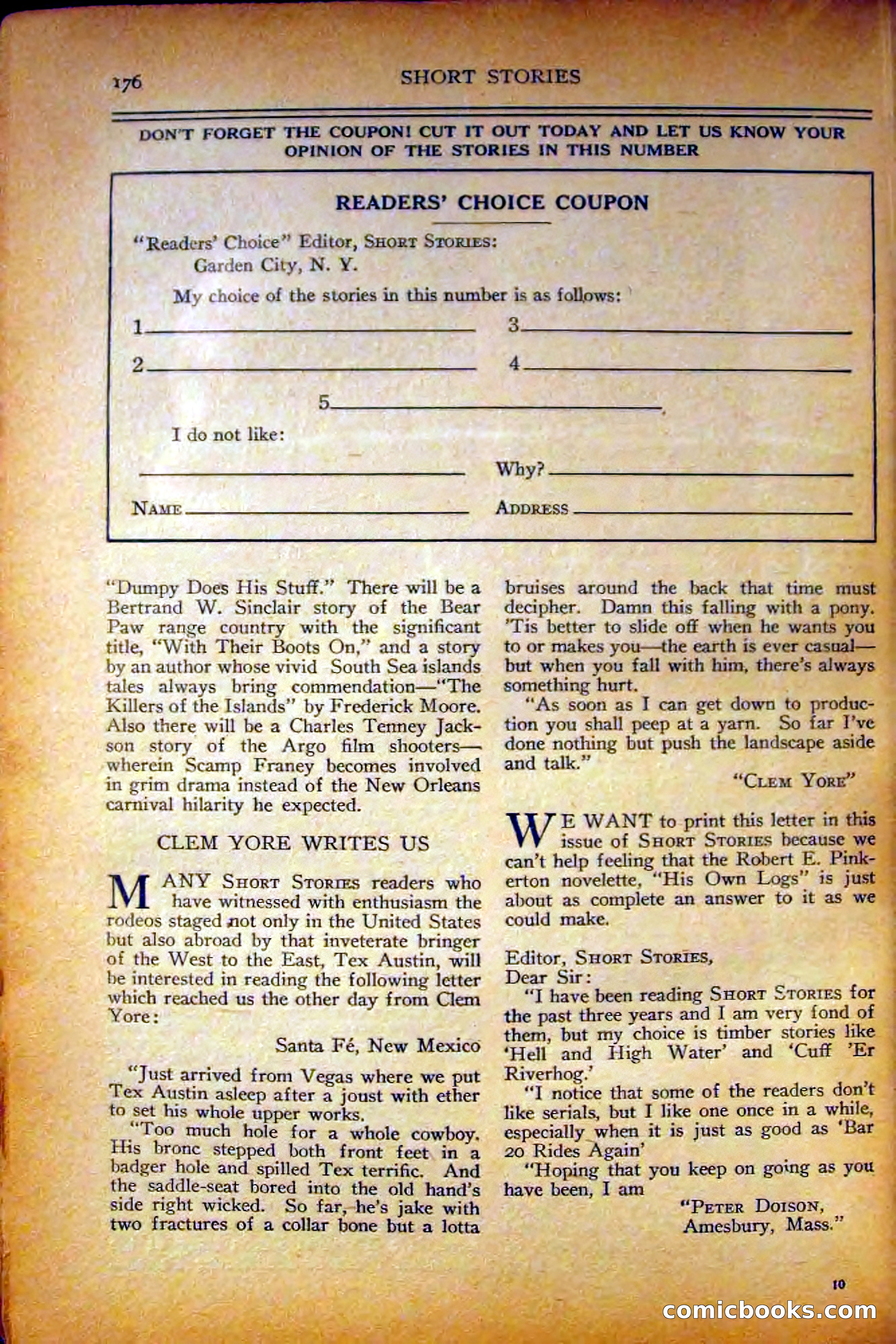 Short Stories, August 10, 1926 — page 186 of 194