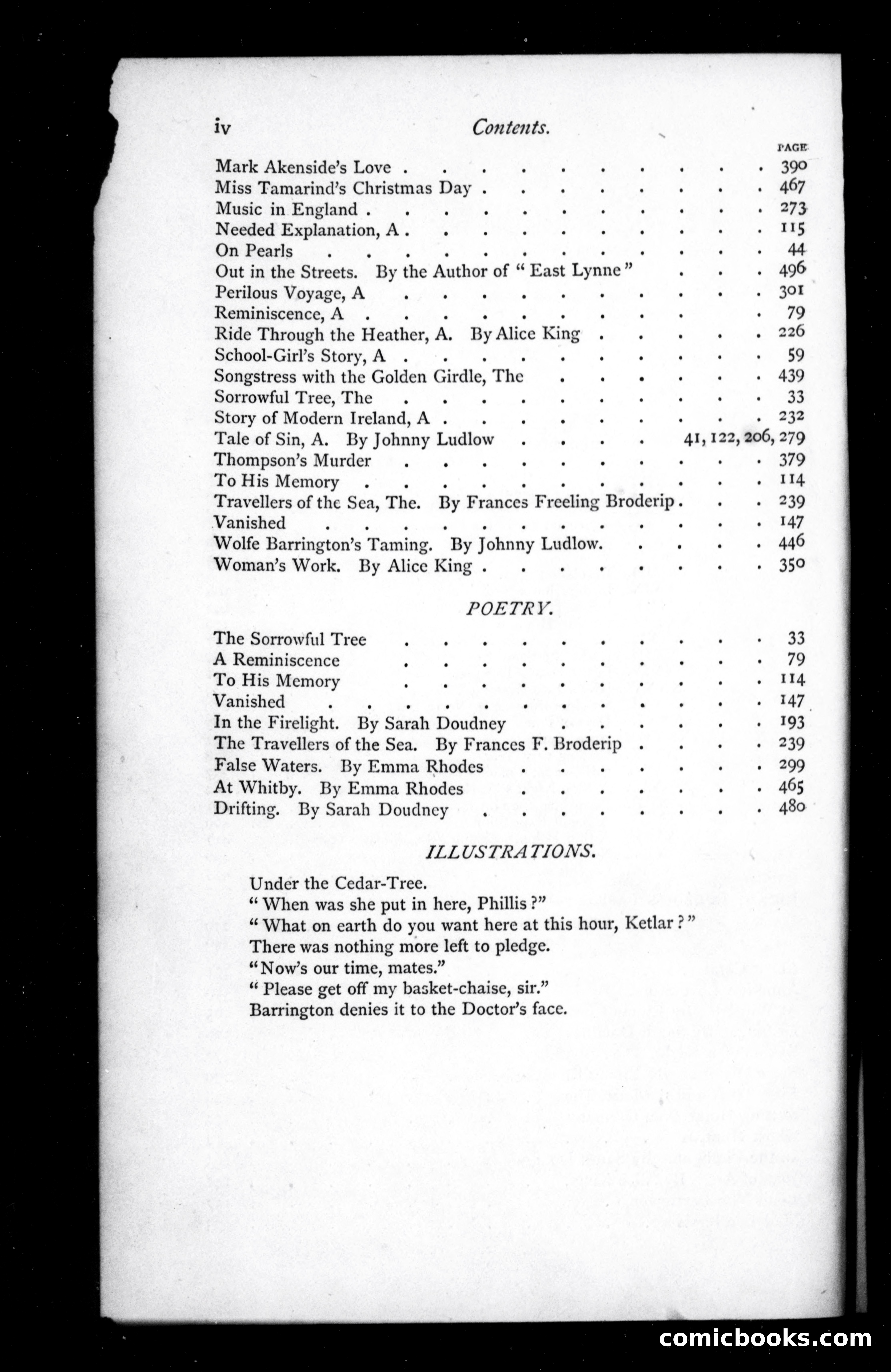 The Argosy, Vol. 10 (1870): Table of Contents — page 2 of 3