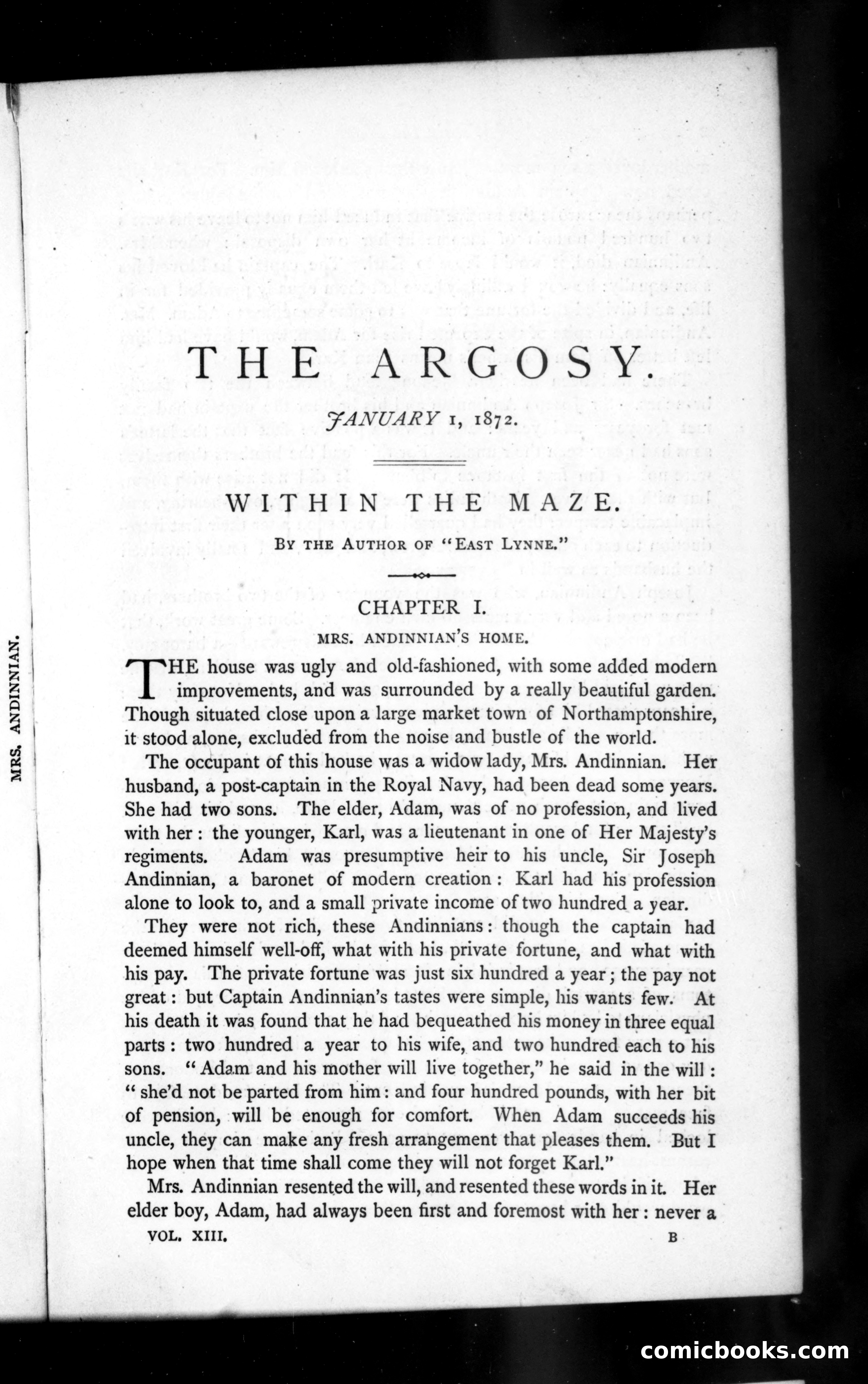 The Argosy, Vol. XIII — page 1 of 82