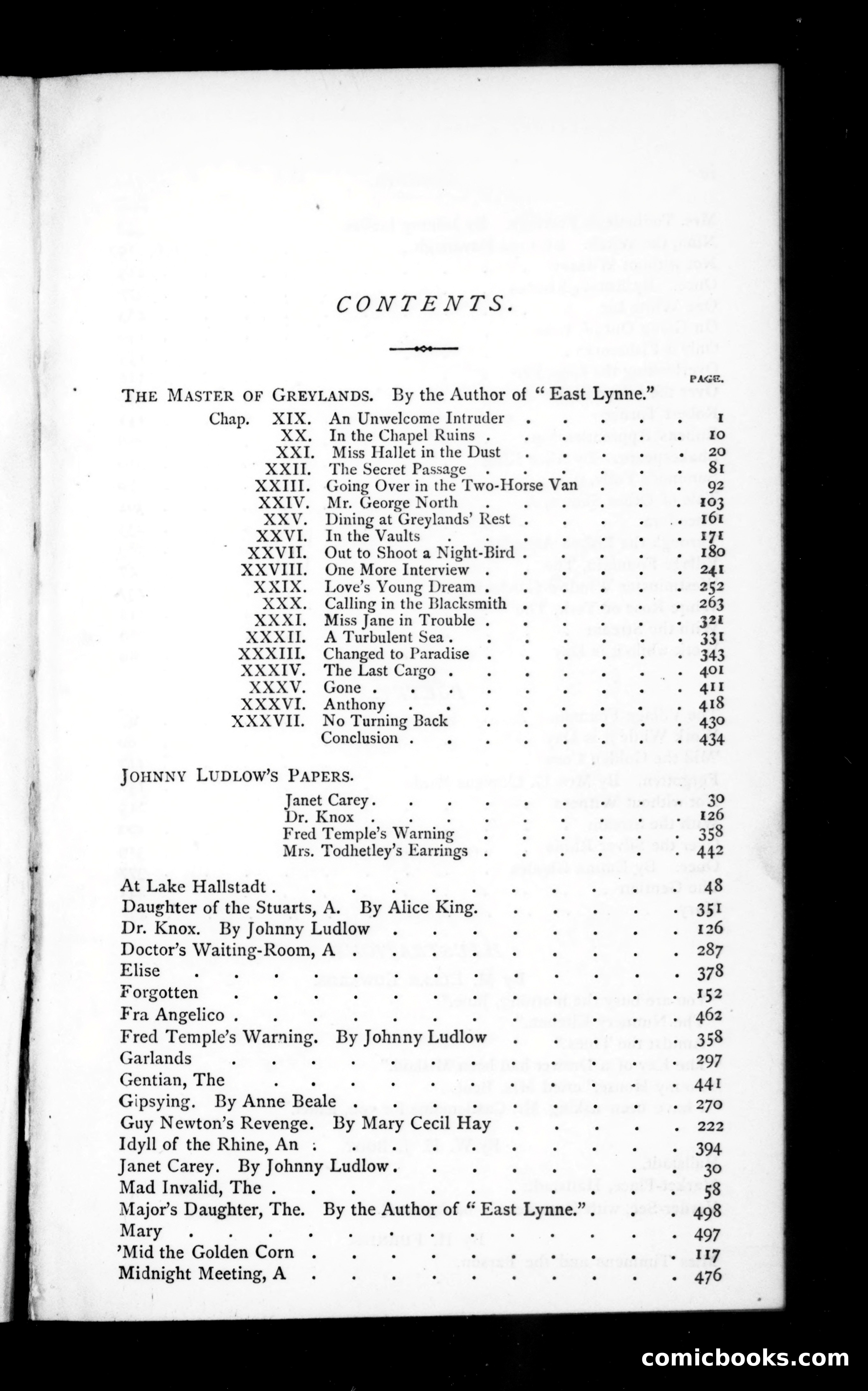 The Argosy, Vol. 16 (1873): Table of Contents — page 1 of 3