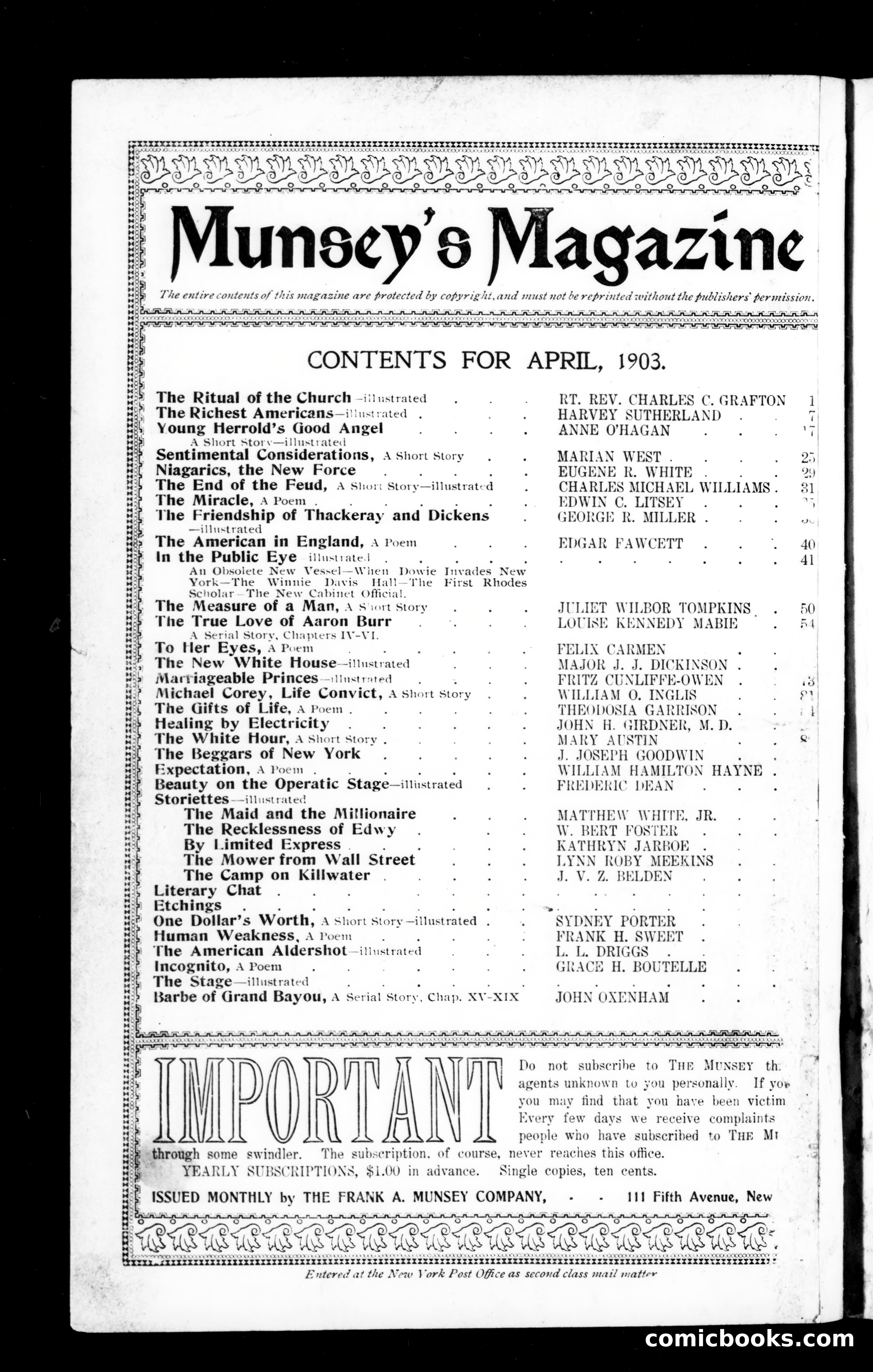 The Munsey Magazine, April 1903 — page 2 of 162