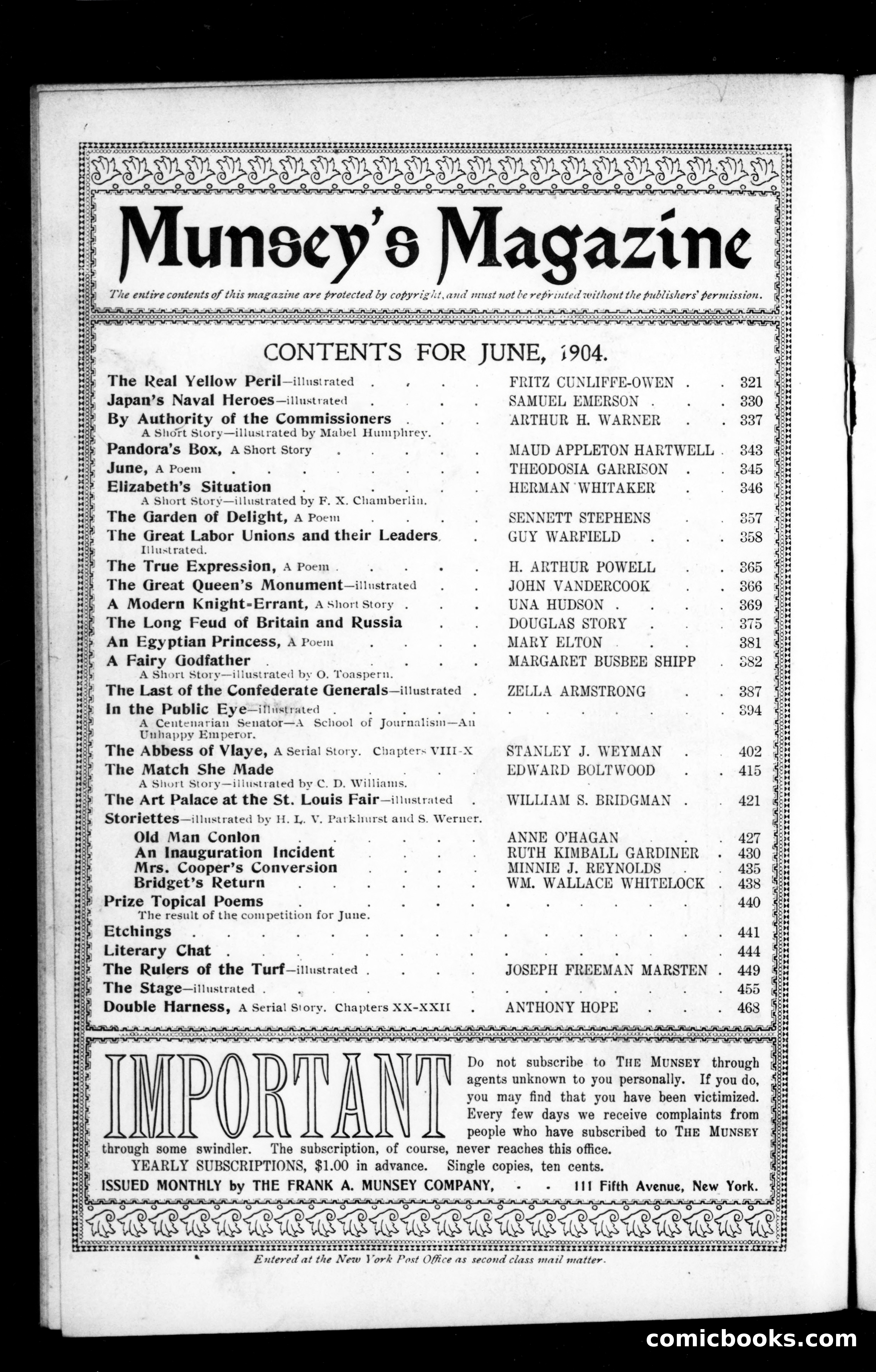 The Munsey Magazine, Vol. 31, No. 3 — page 2 of 162