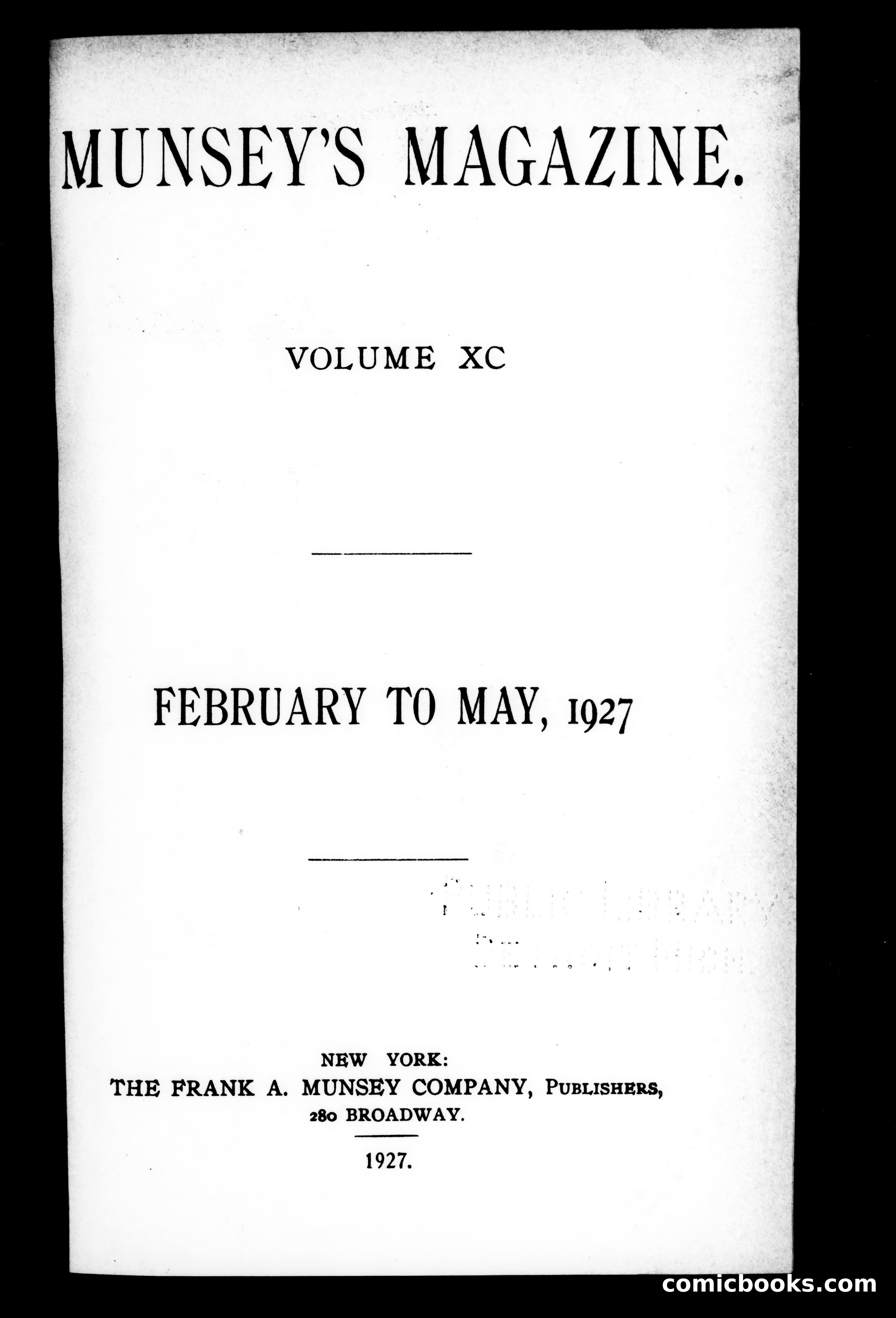 Munsey's Magazine, Volume XC — page 1 of 5