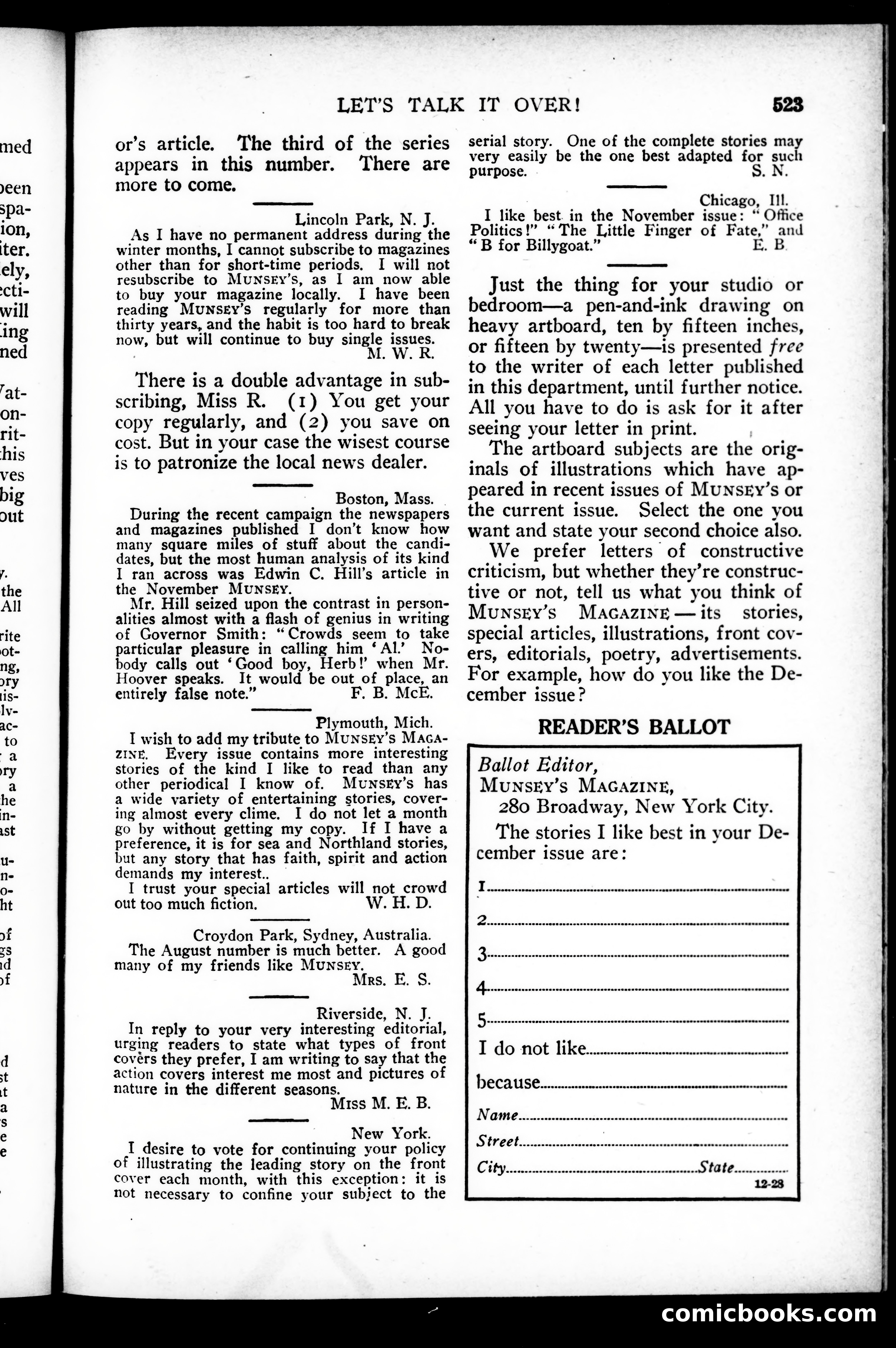 Munsey's Magazine, December 1928 — page 173 of 174