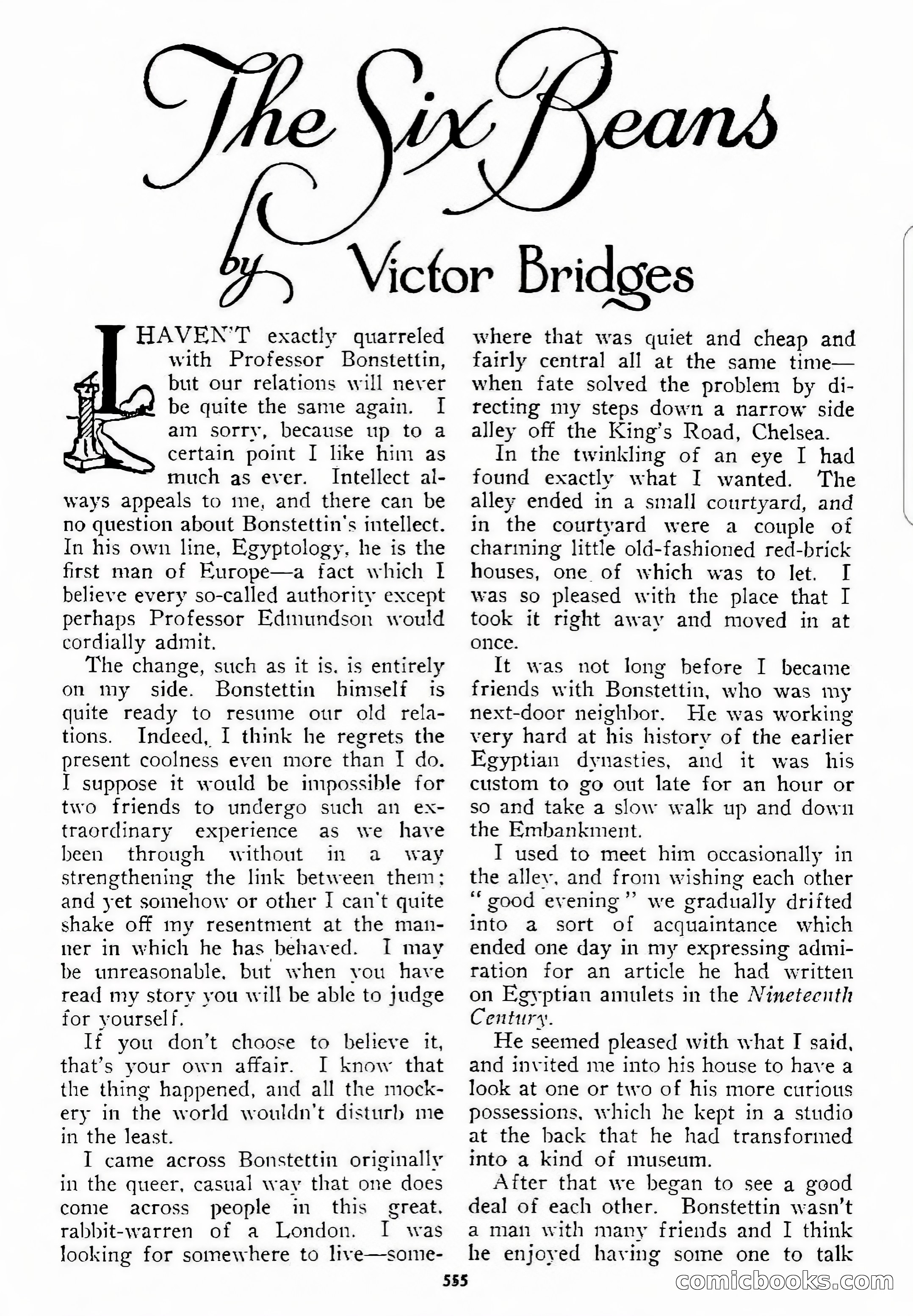 The Six Beans by Victor Bridges — page 1 of 9