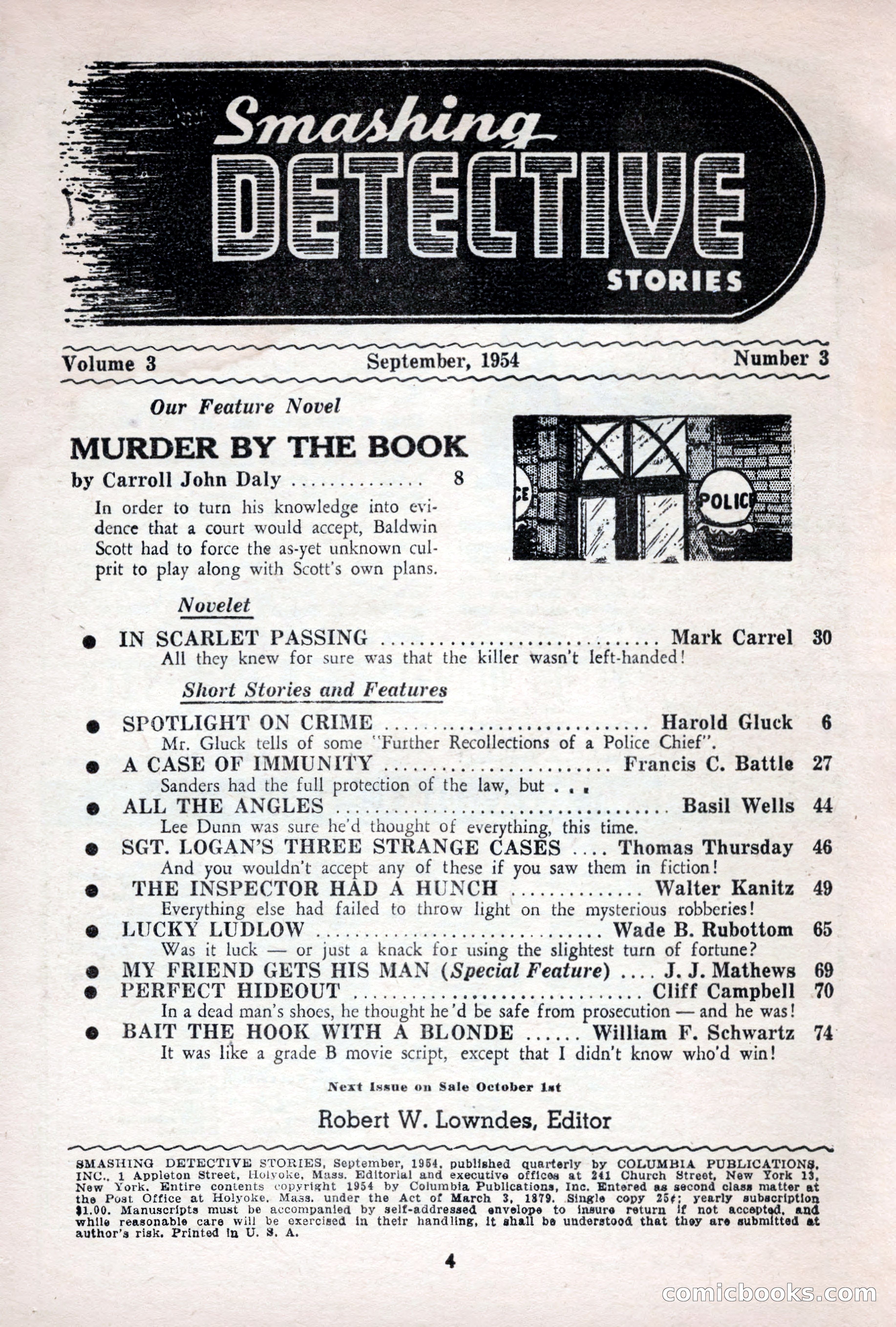 Smashing Detective Stories, September 1954 — page 4 of 100