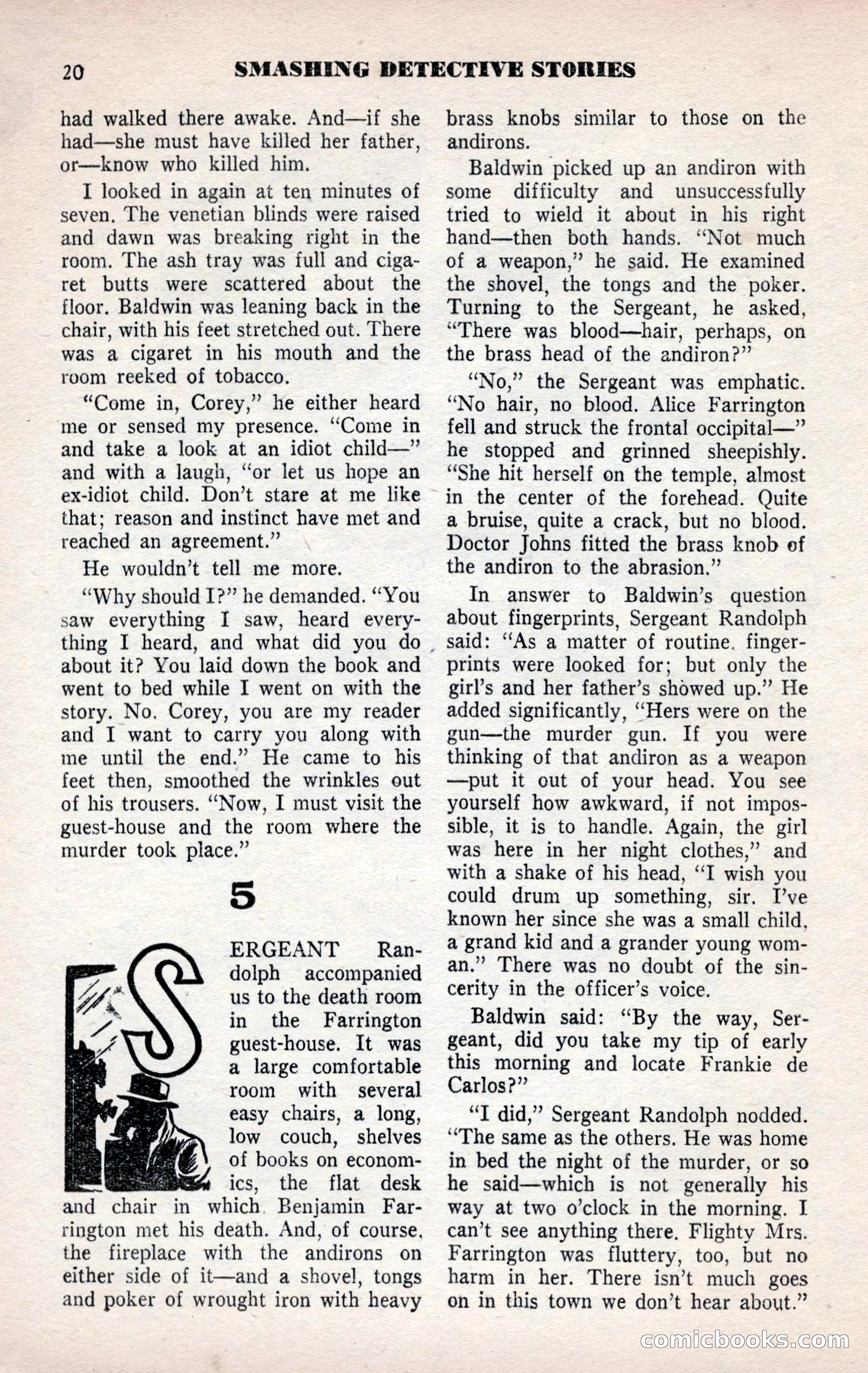 Smashing Detective Stories, September 1954 — page 20 of 100