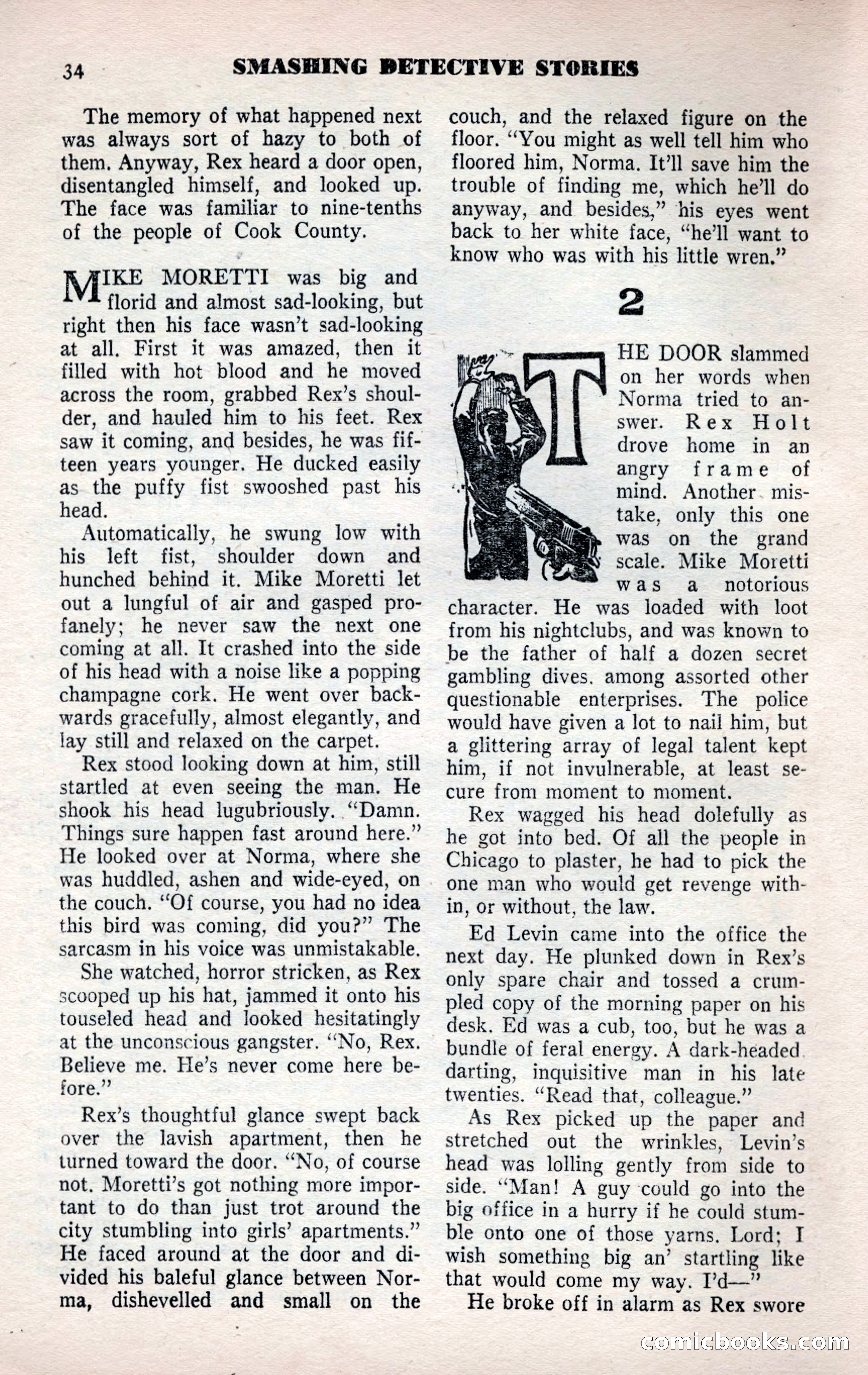 Smashing Detective Stories, September 1954 — page 34 of 100