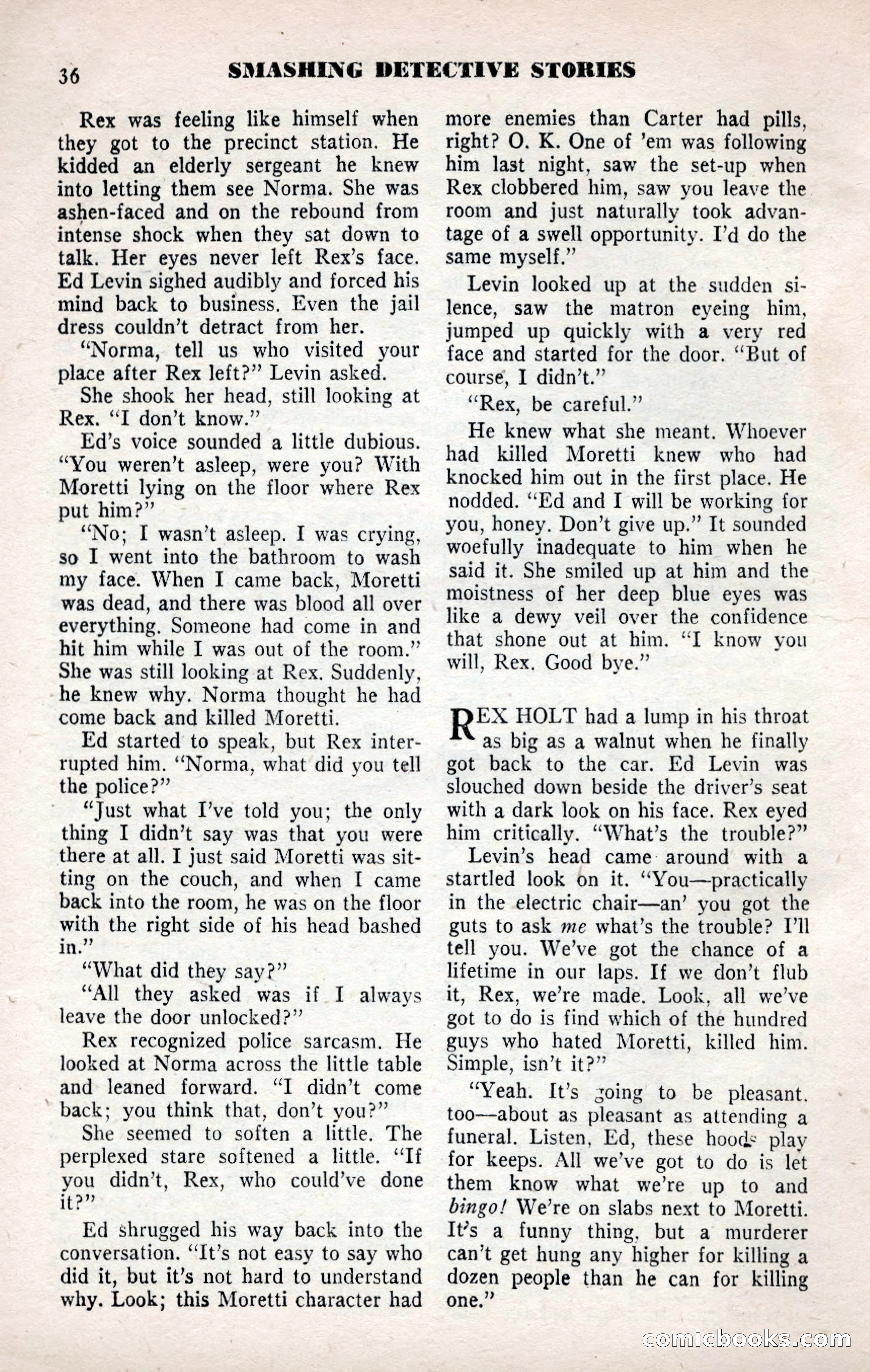 Smashing Detective Stories, September 1954 — page 36 of 100