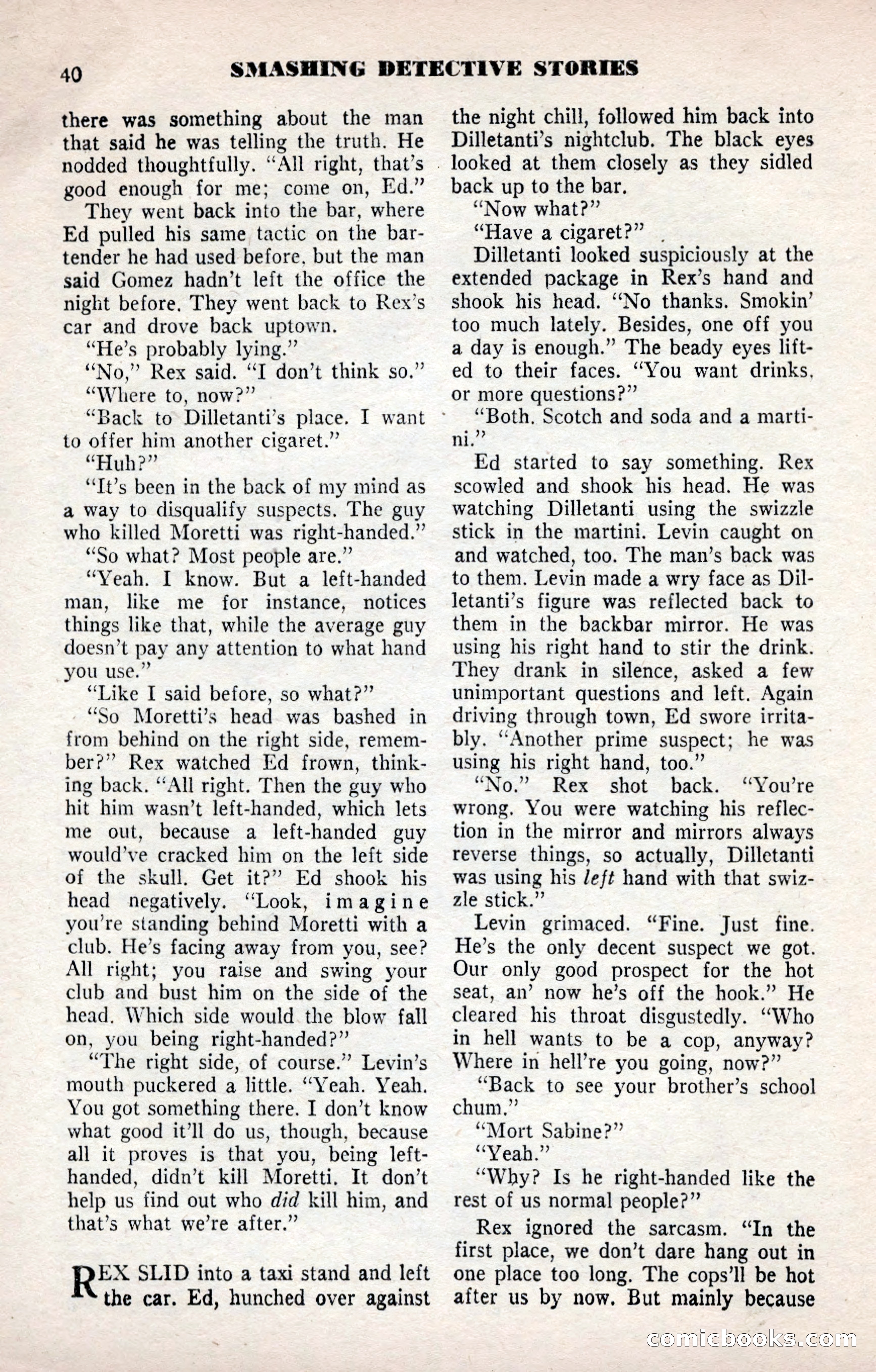 Smashing Detective Stories, September 1954 — page 40 of 100