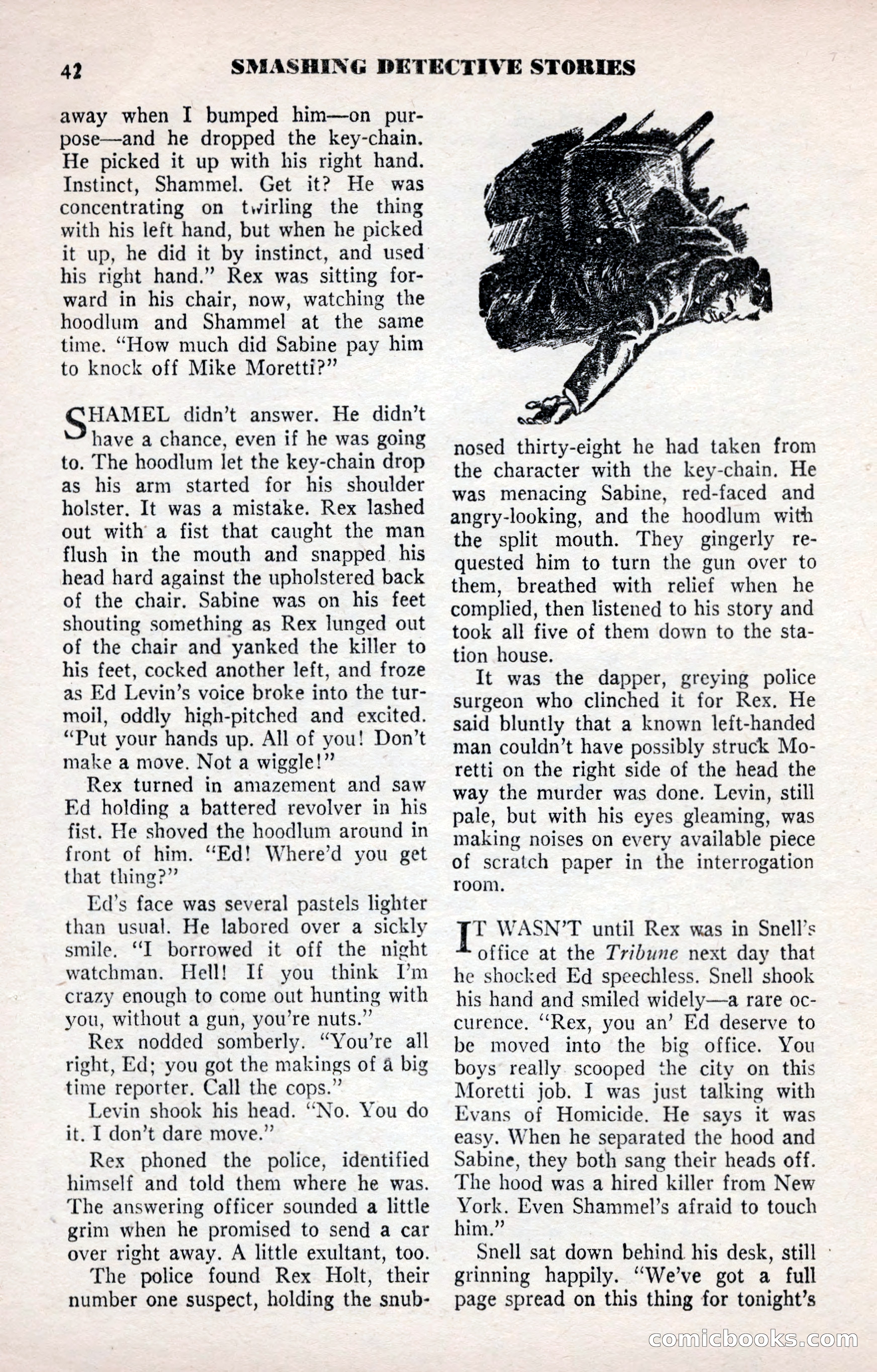 Smashing Detective Stories, September 1954 — page 42 of 100