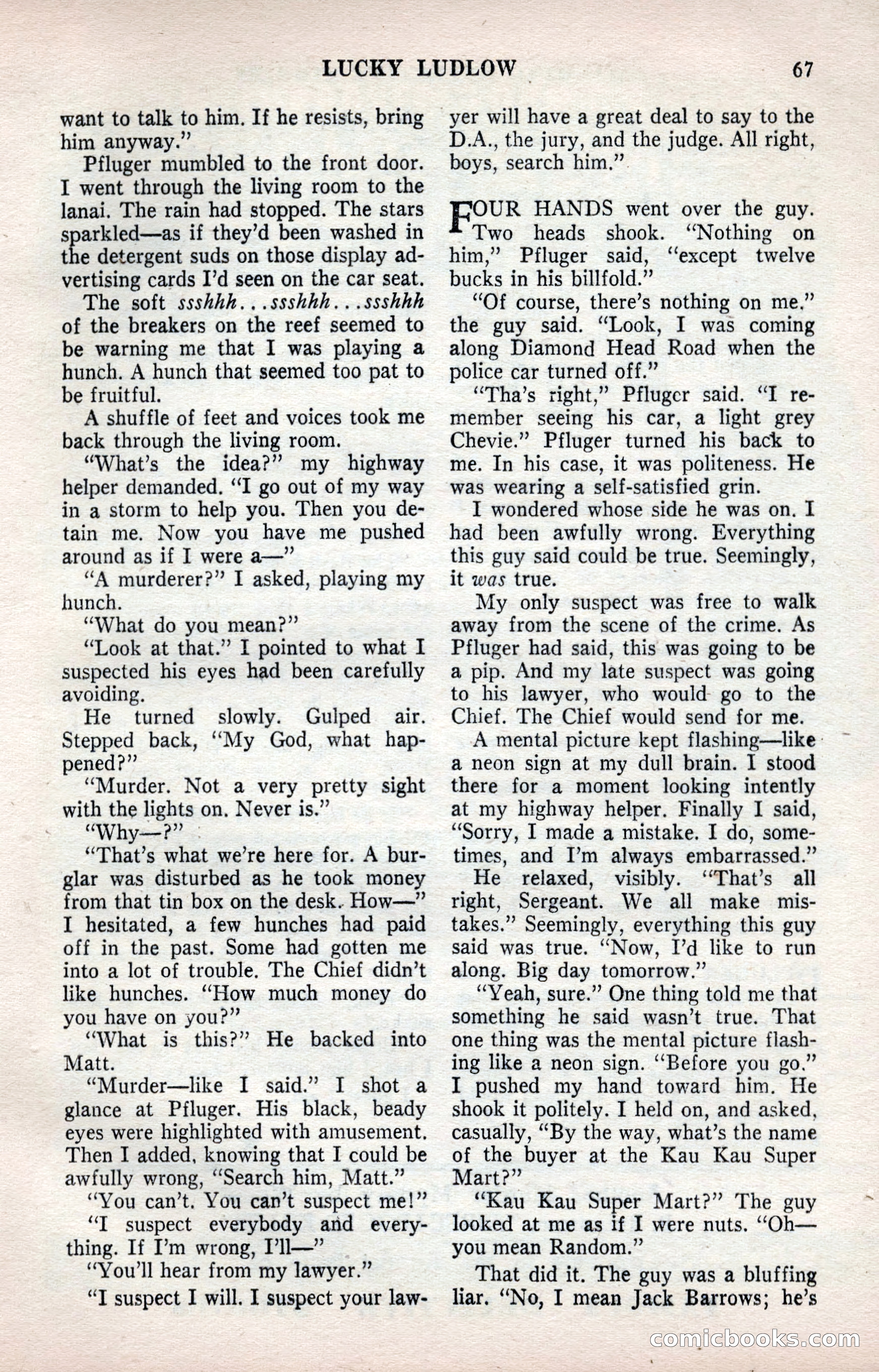 Smashing Detective Stories, September 1954 — page 67 of 100
