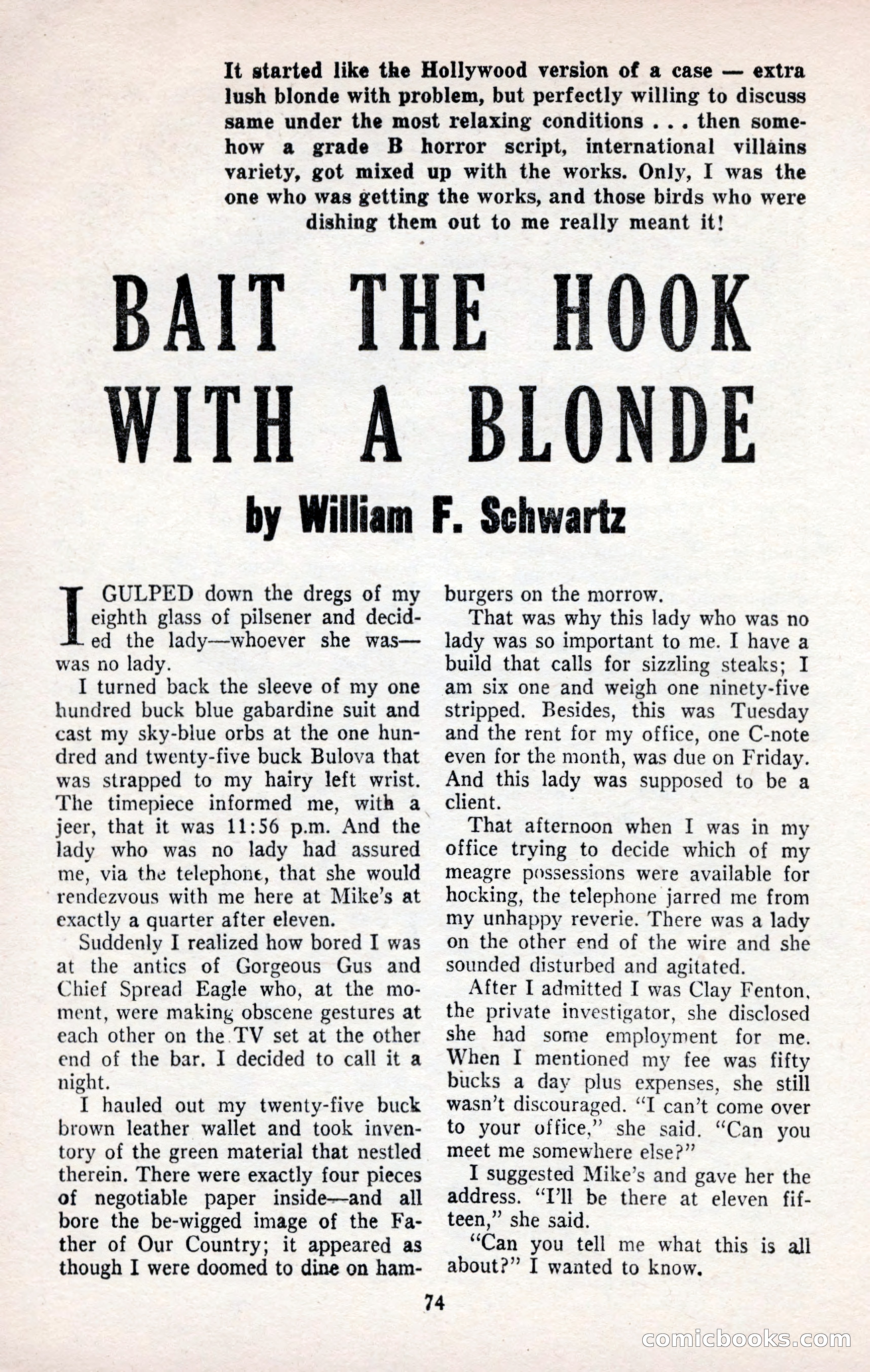 Smashing Detective Stories, September 1954 — page 74 of 100