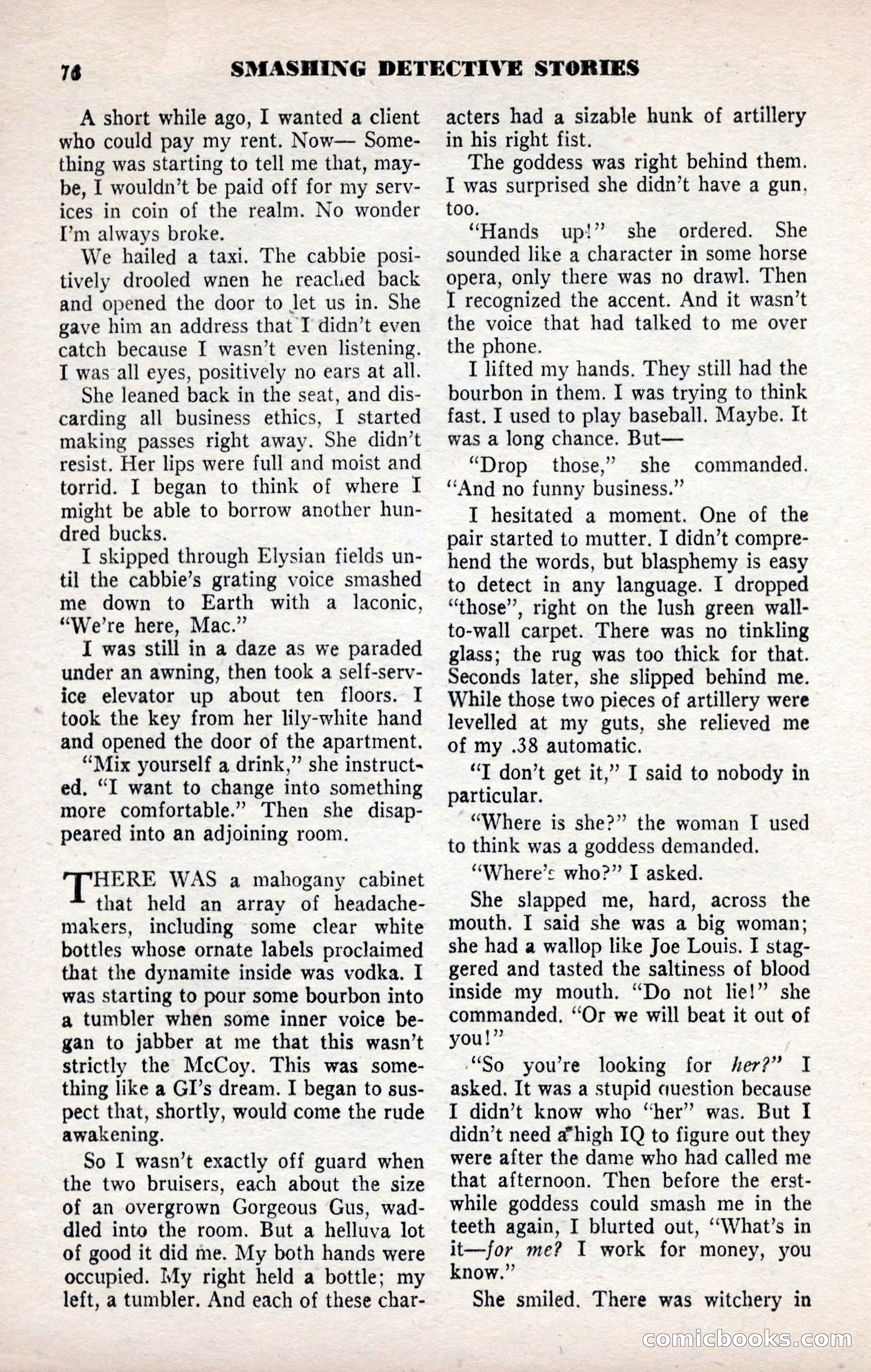 Smashing Detective Stories, September 1954 — page 76 of 100