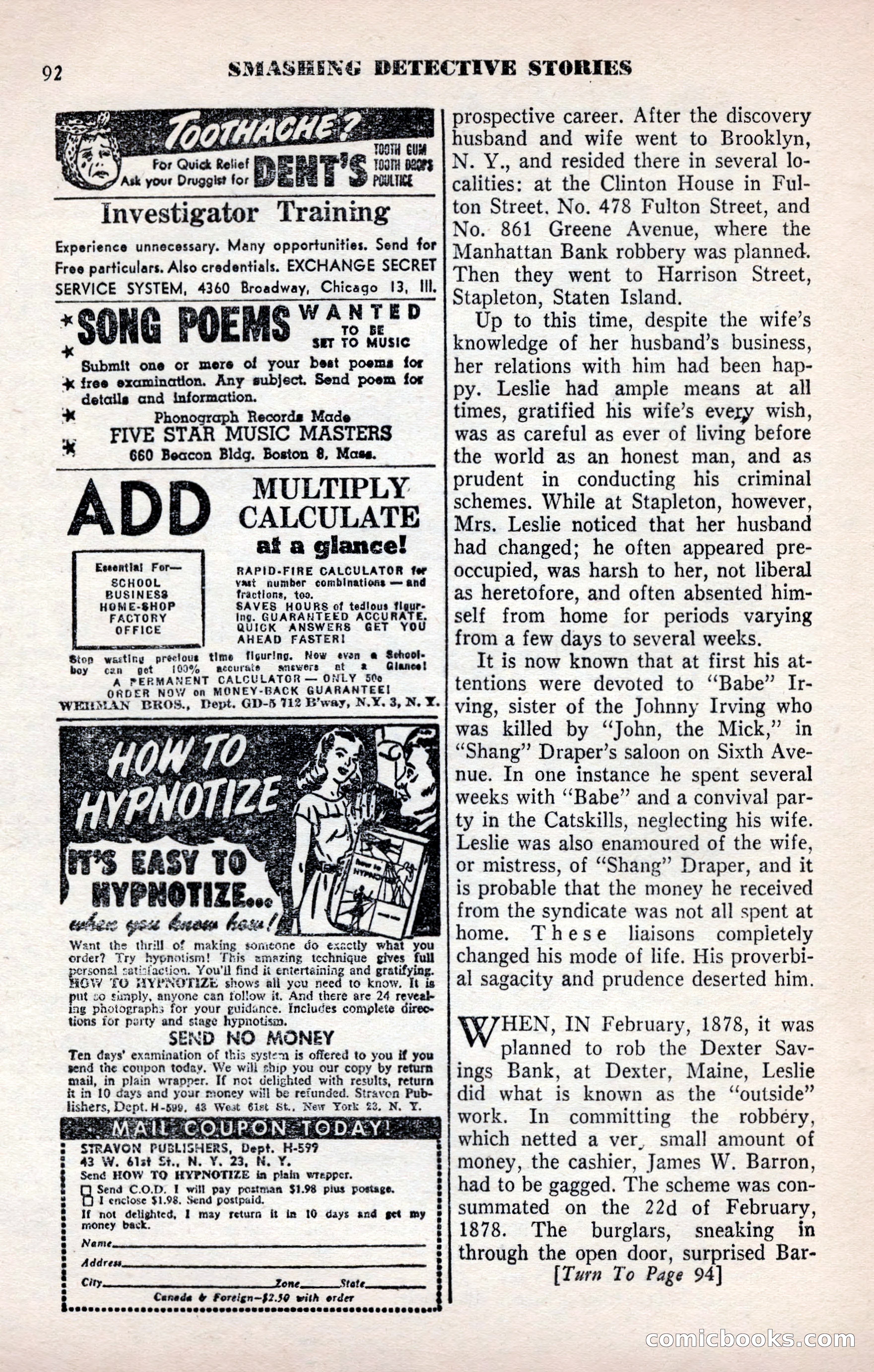 Smashing Detective Stories, September 1954 — page 92 of 100